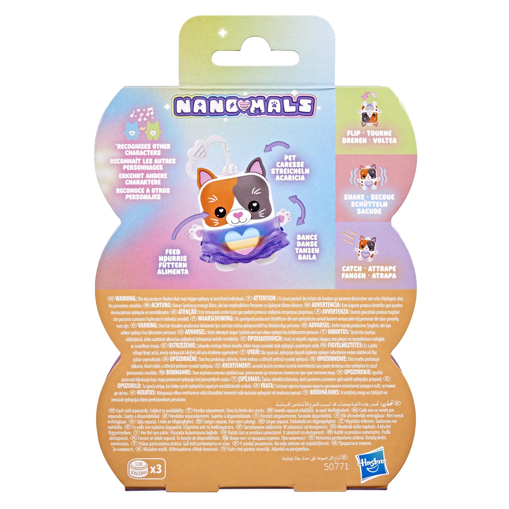 Hasbro Nano-Mals Purrnelope the Calico Kitty - Electronic Fidget Pet for Kids 5+ 9