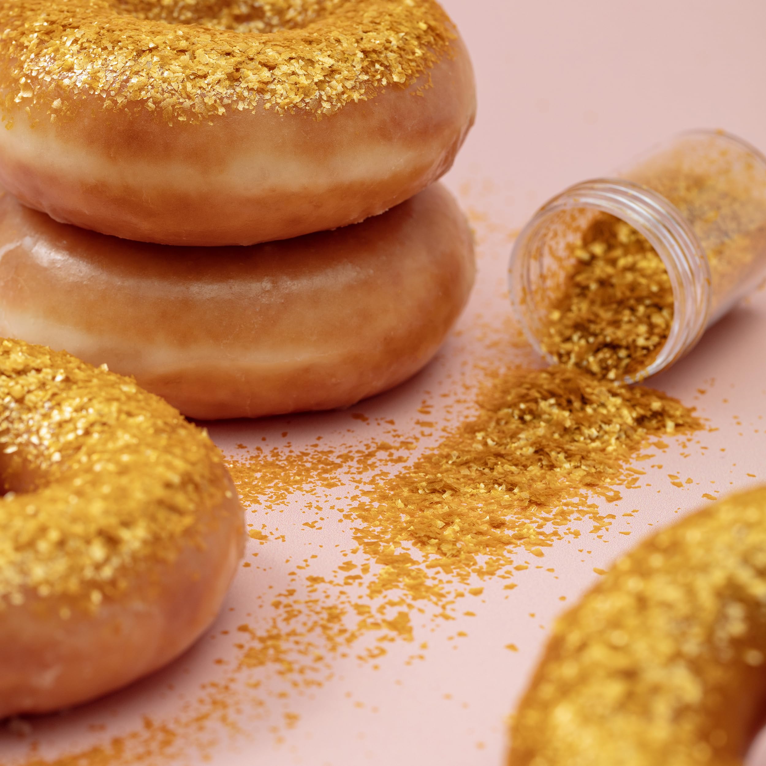 PME Gold Sparkling Glitter Flakes for Cake Decorating - 7g Jar, Pack of 2