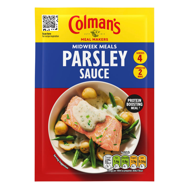 Colman's Parsley Sauce Mix with Herbs and Spices - Quick Vegan Cooking Sauce for Midweek Meals