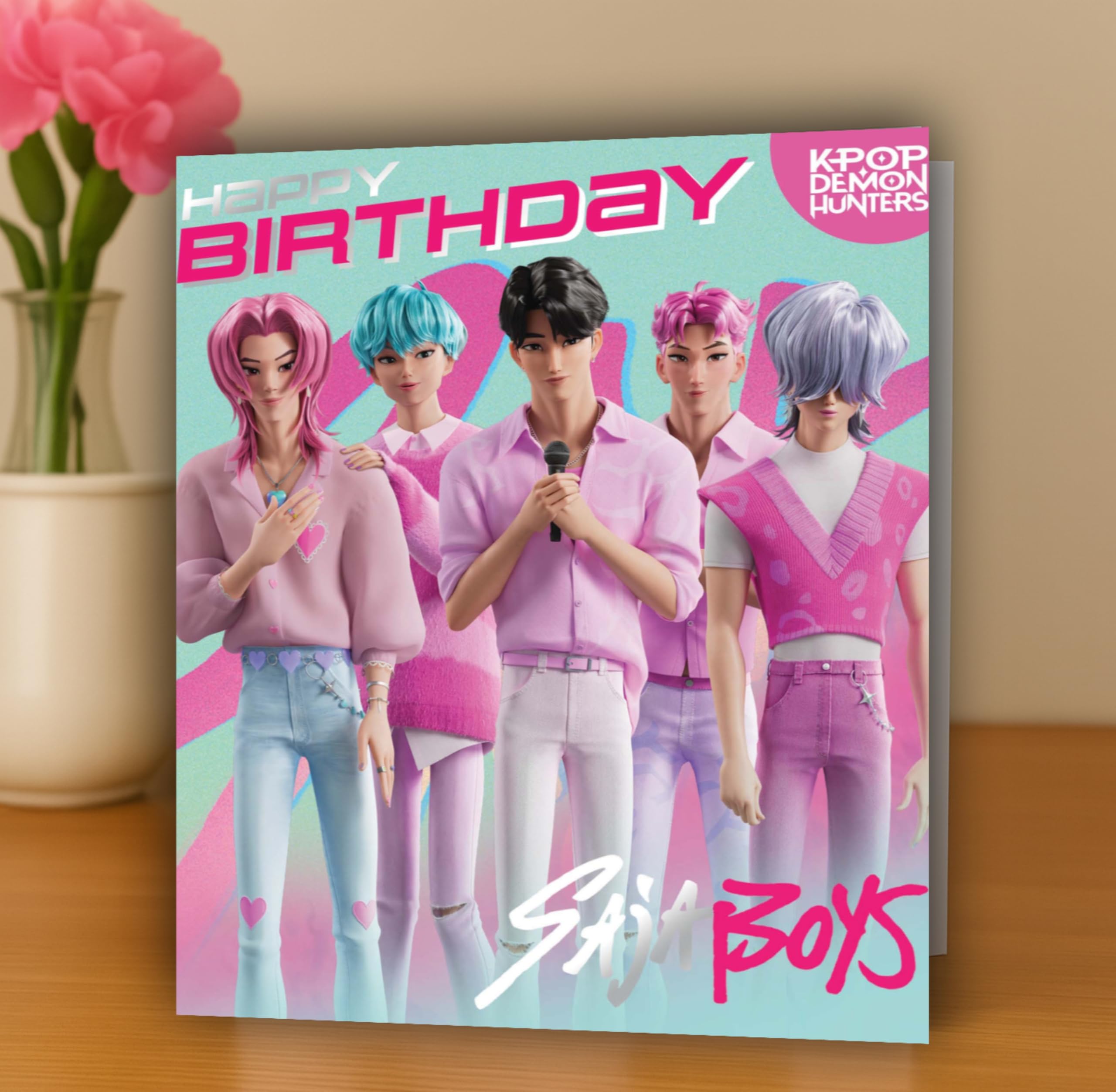Danilo Promotions LTD K-Pop Birthday Card - Official Licensed Product | Standard Size | Saja Boys Design 3