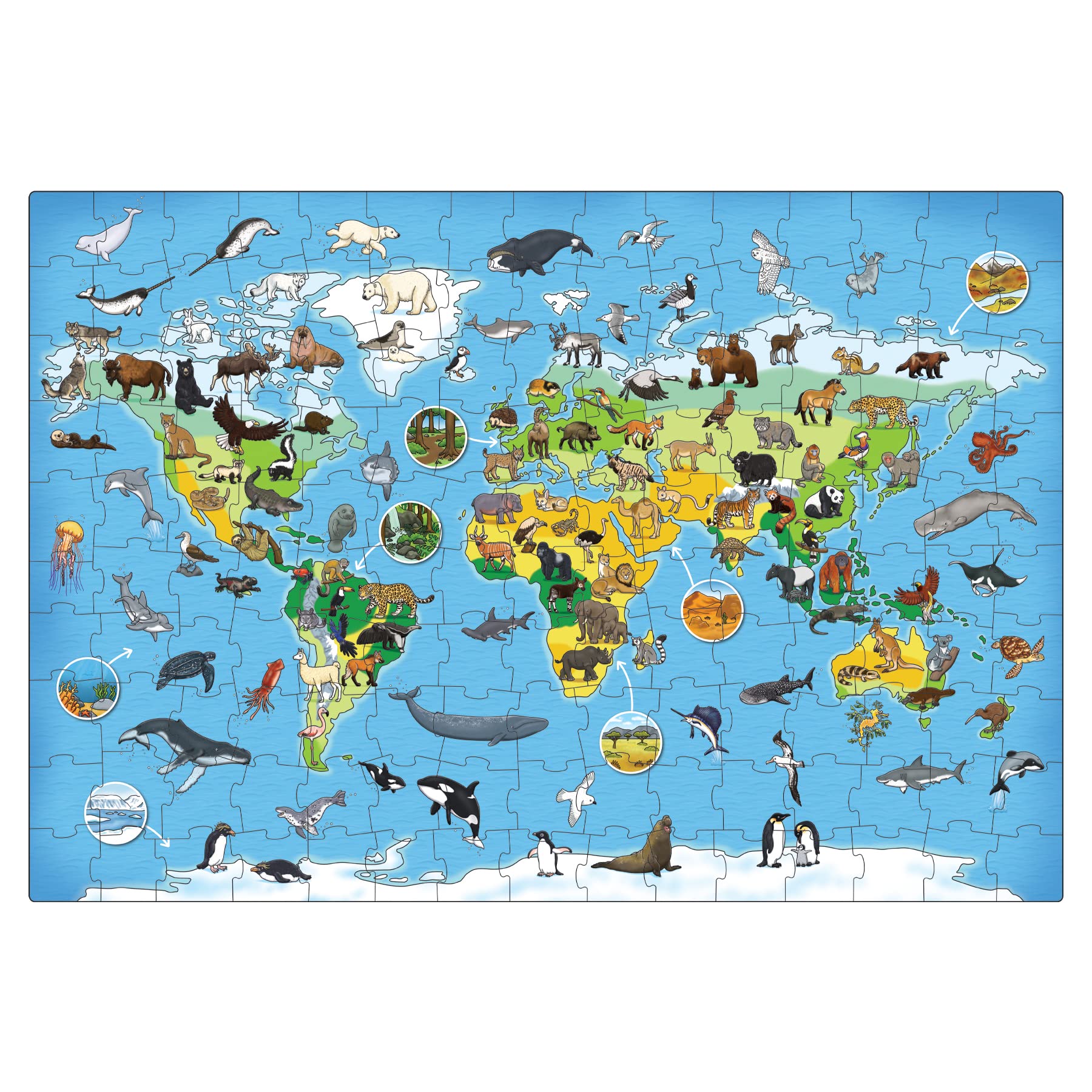 Orchard Toys Animal World Jigsaw Puzzle - 150 Pieces, Includes Poster & Fact Book | Ages 6+ 2