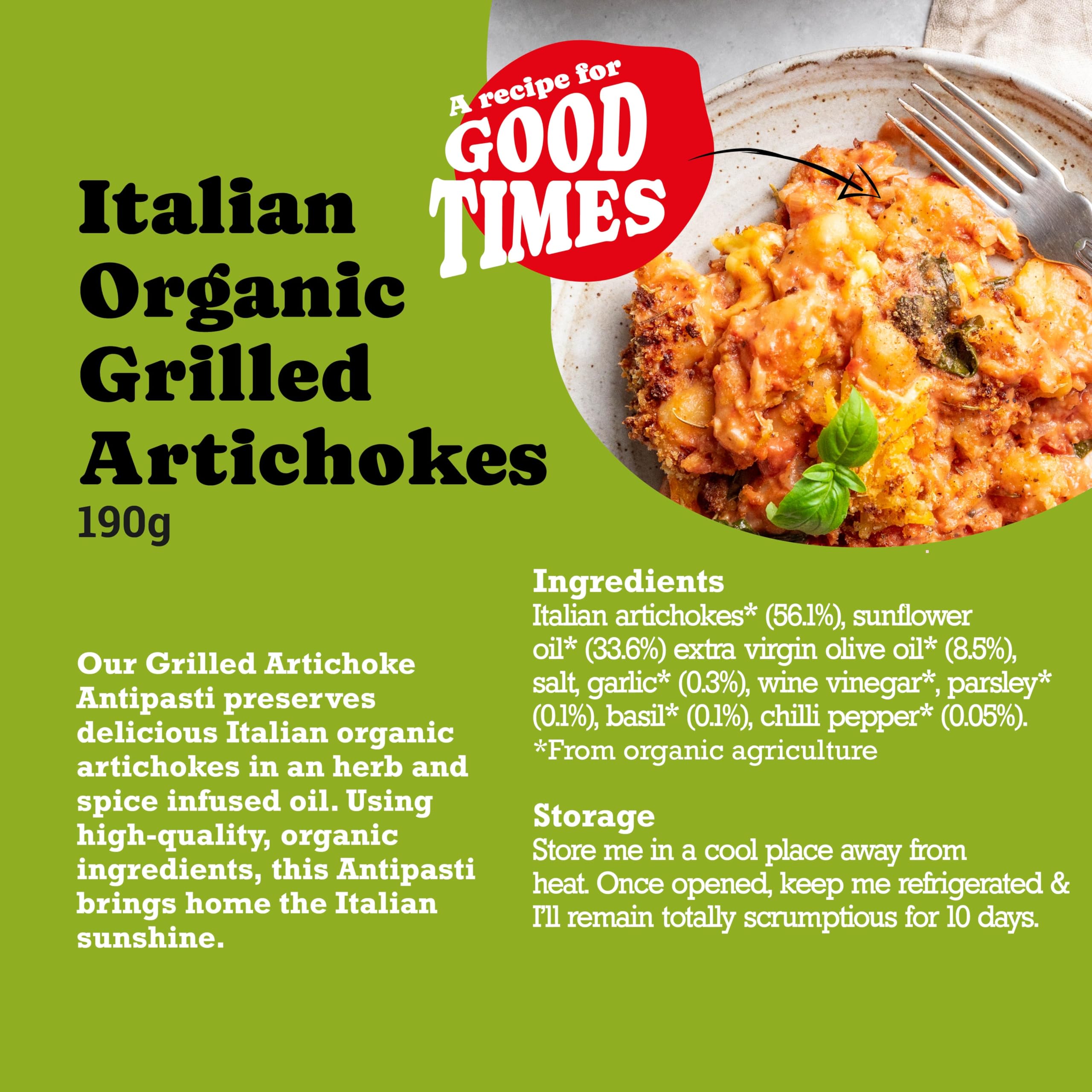 Mr Organic Grilled Artichoke Antipasti - Organic, Non-GMO Sliced Artichokes in Oil | 190g Jar 2