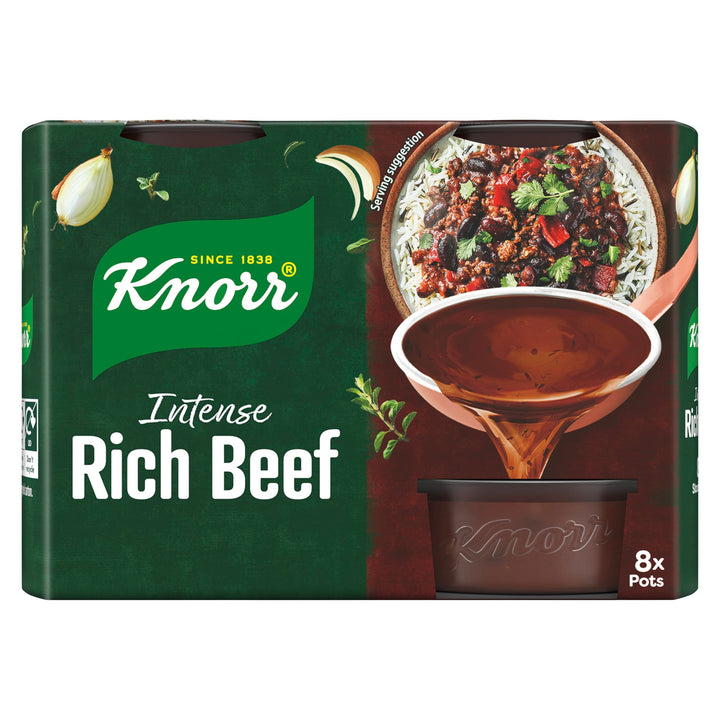 Knorr Rich Beef Gluten-Free Stock Pots - 8 x 28g
