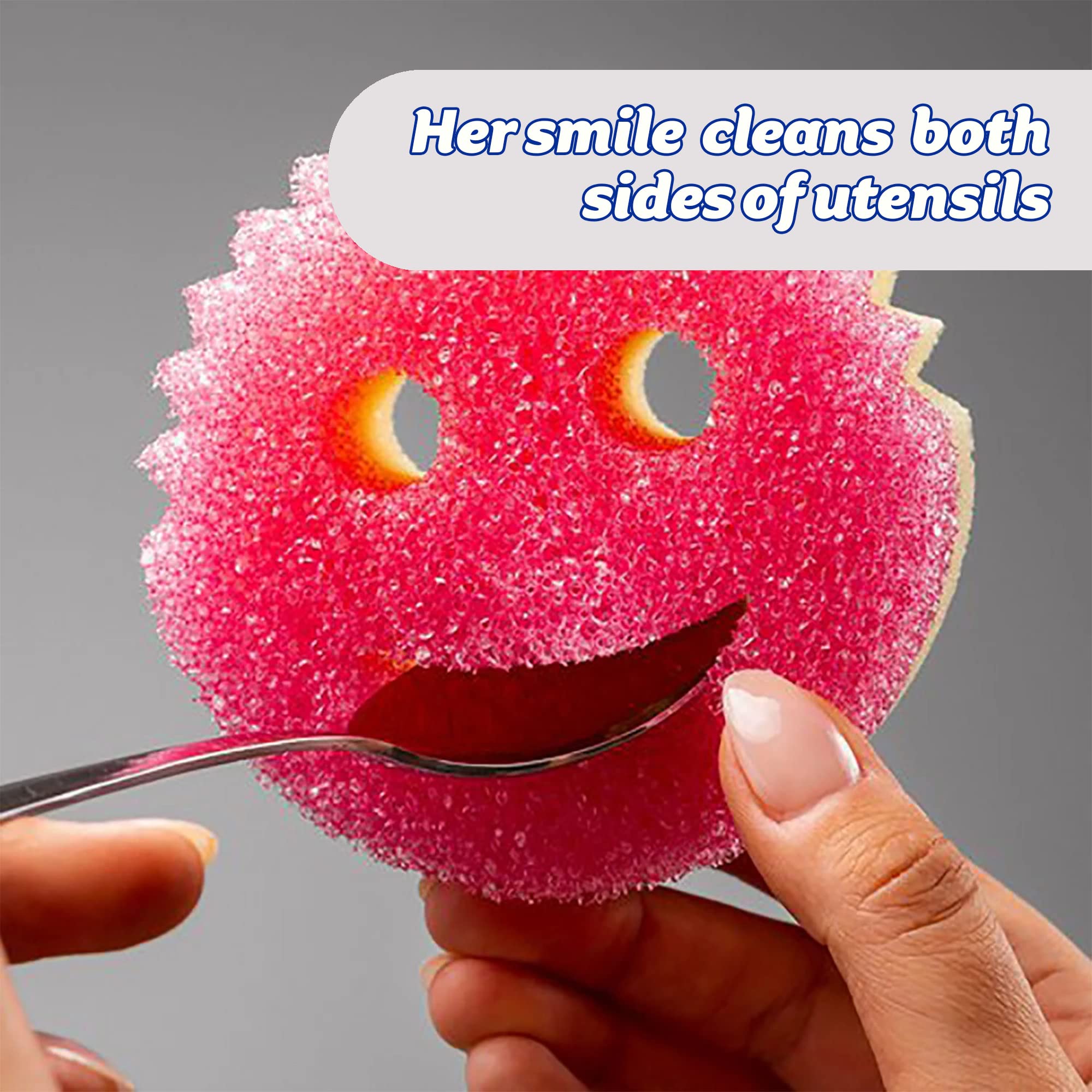 Scrub Daddy - Scrub Mommy Dual-Sided Non-Scratch Cleaning Sponge (SM2PK), Pink Twin Pack 6