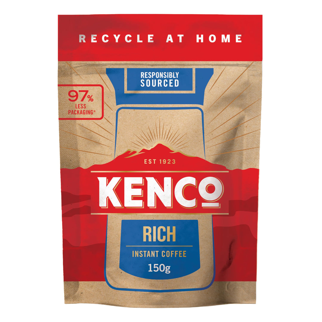 Kenco Rich Instant Coffee Refill 150g x 5 (750g Total) - 100% Responsibly Sourced, Home Recyclable Packaging