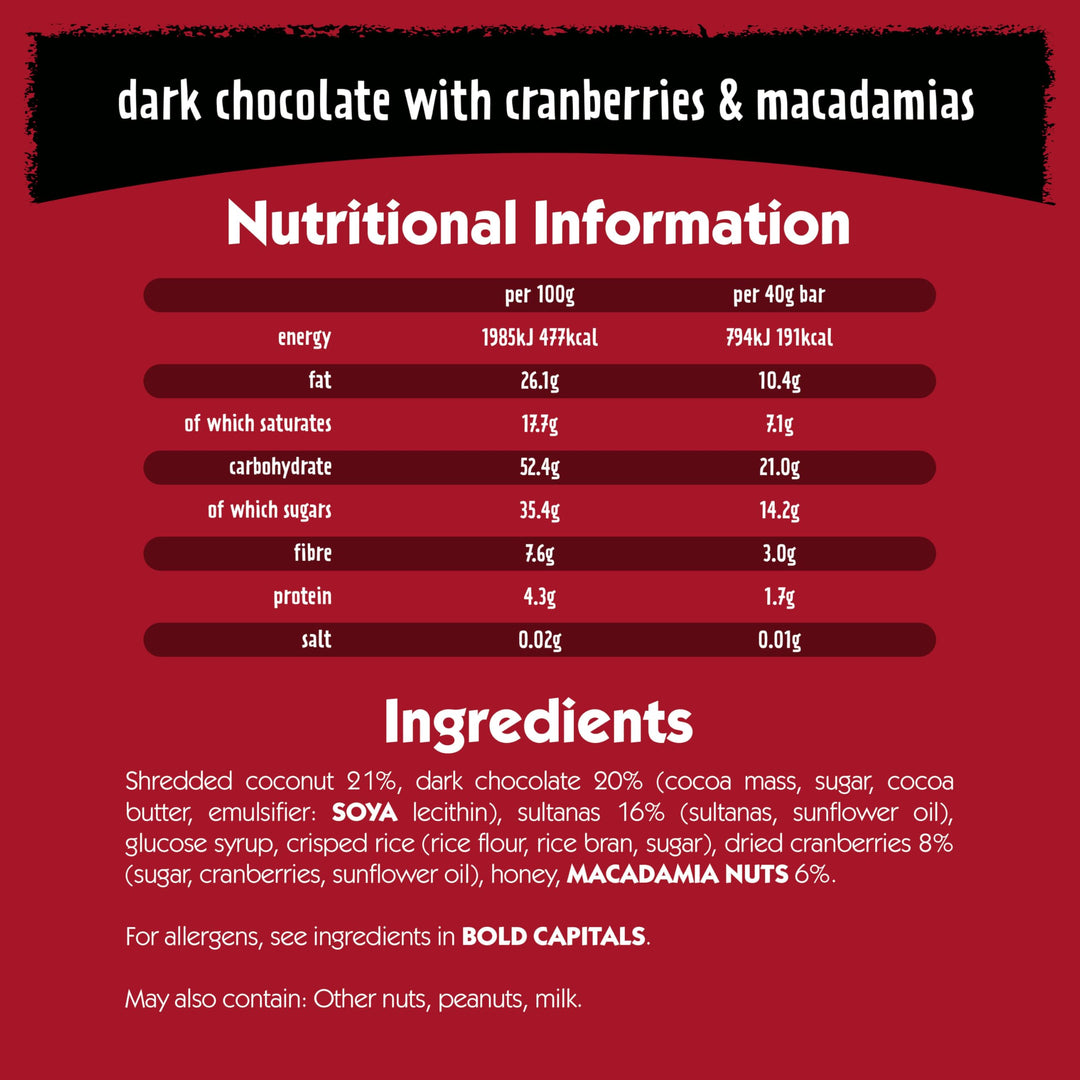 Eat Natural - Dark Chocolate with Cranberries & Macadamias Fruit & Nut Bars