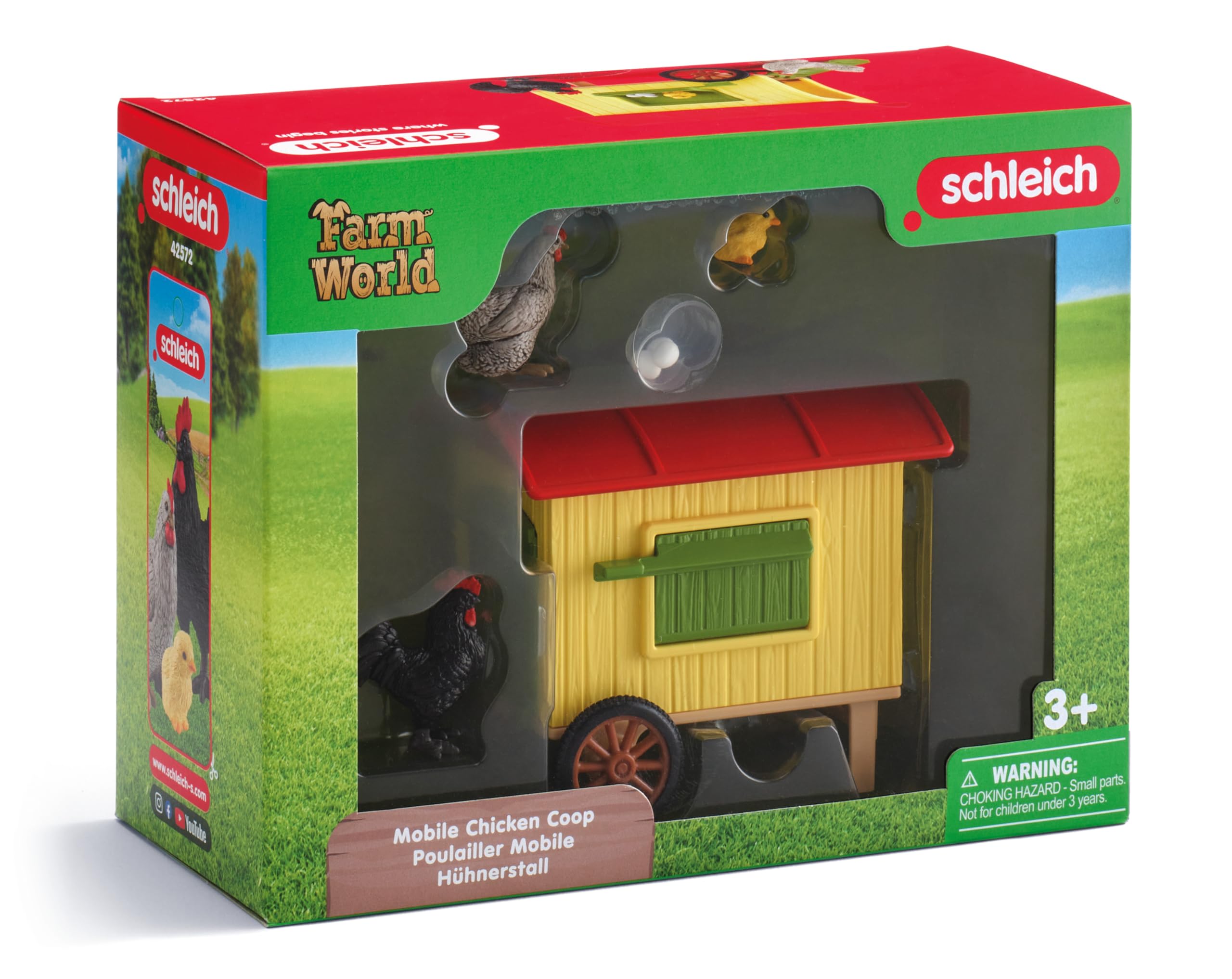 SCHLEICH FARM WORLD Mobile Chicken Coop Playset - 5 Pieces | Ages 3+ | Multi-coloured Plastic 2