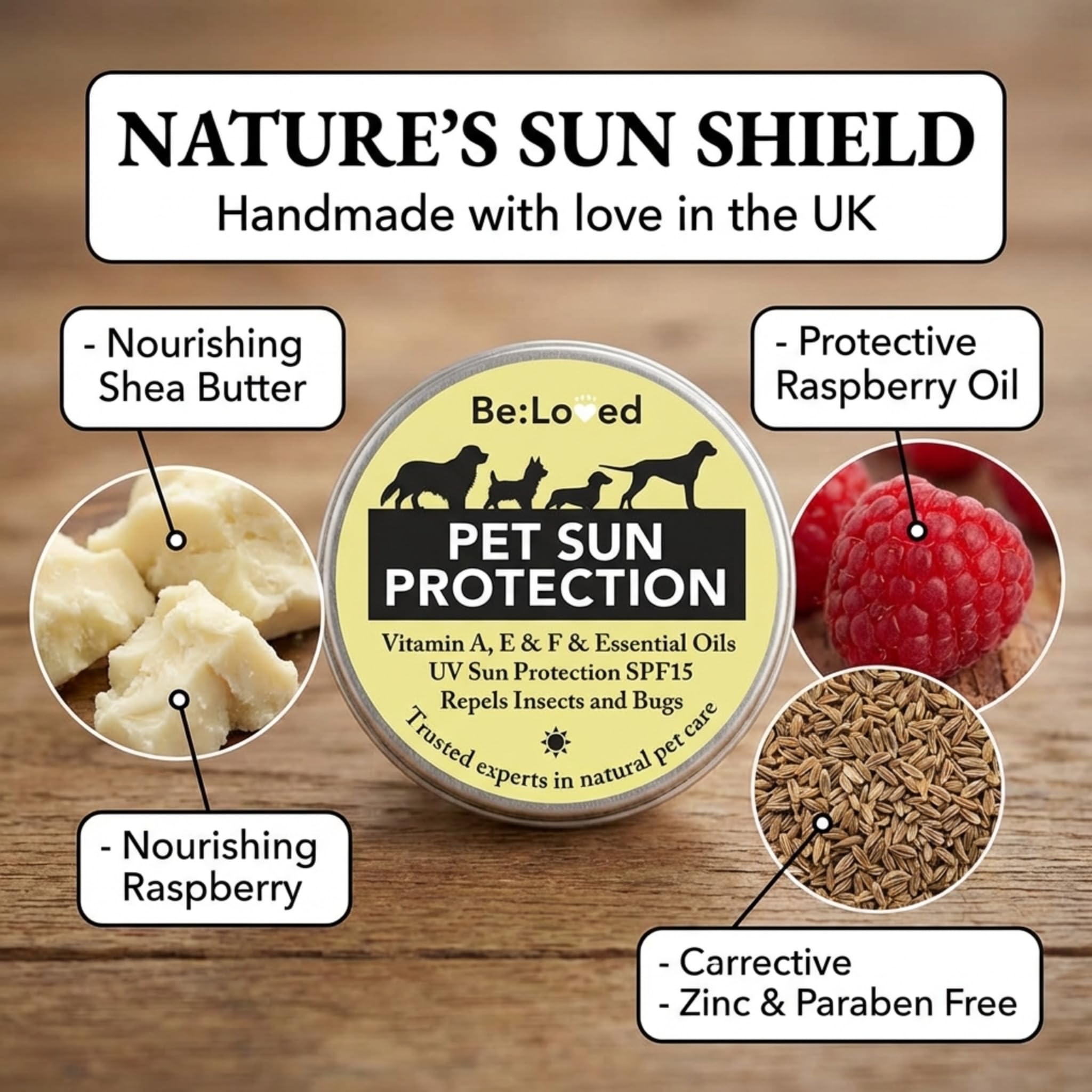 Be:Loved Be:Sunsafe Pet Sun Protection Balm - Natural Skin Shield for Dogs & Cats | 60g 4