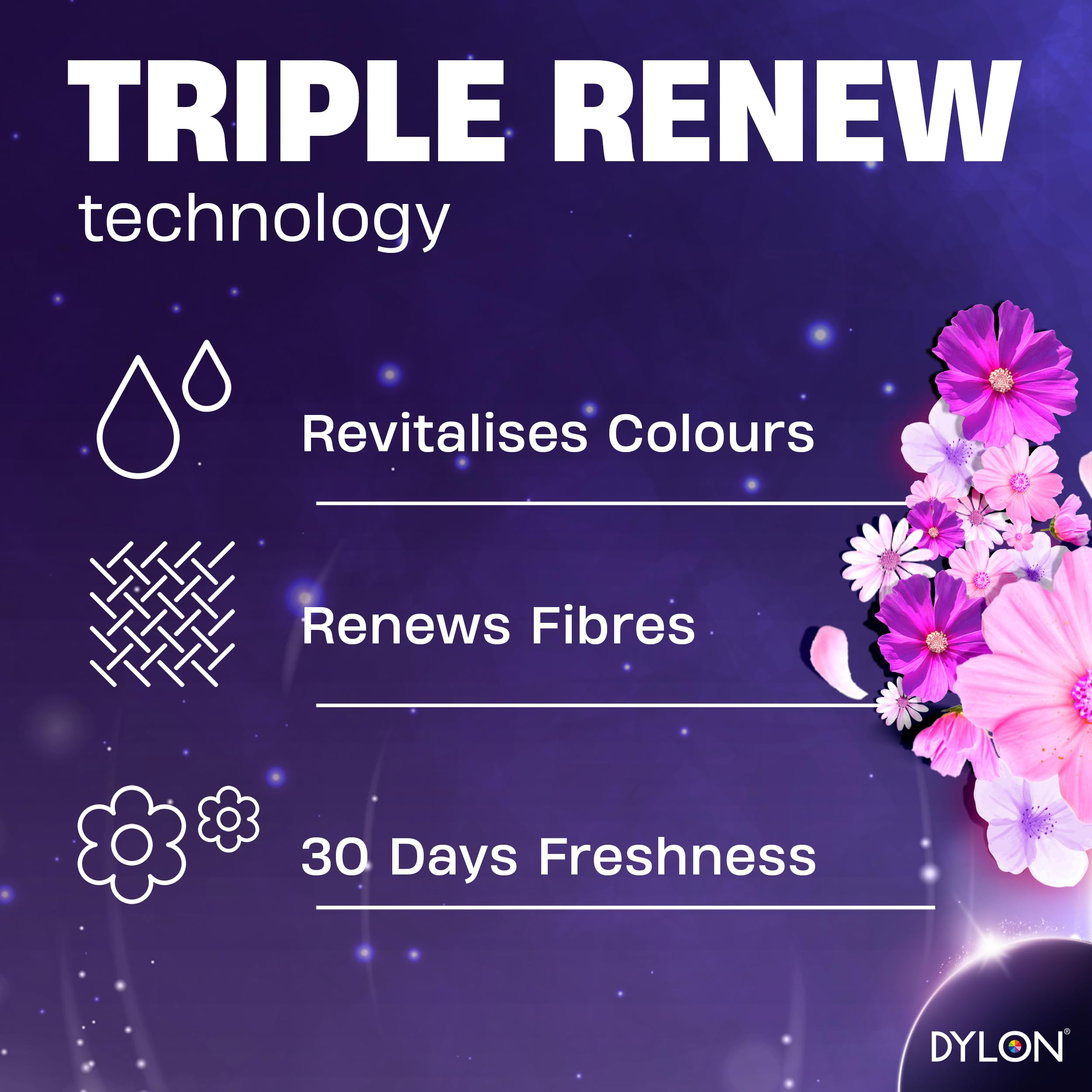 Dylon Blossom Colour Liquid Detergent - 30 Washes | 1.5L | Revitalises Colours & Renews Fibres 2