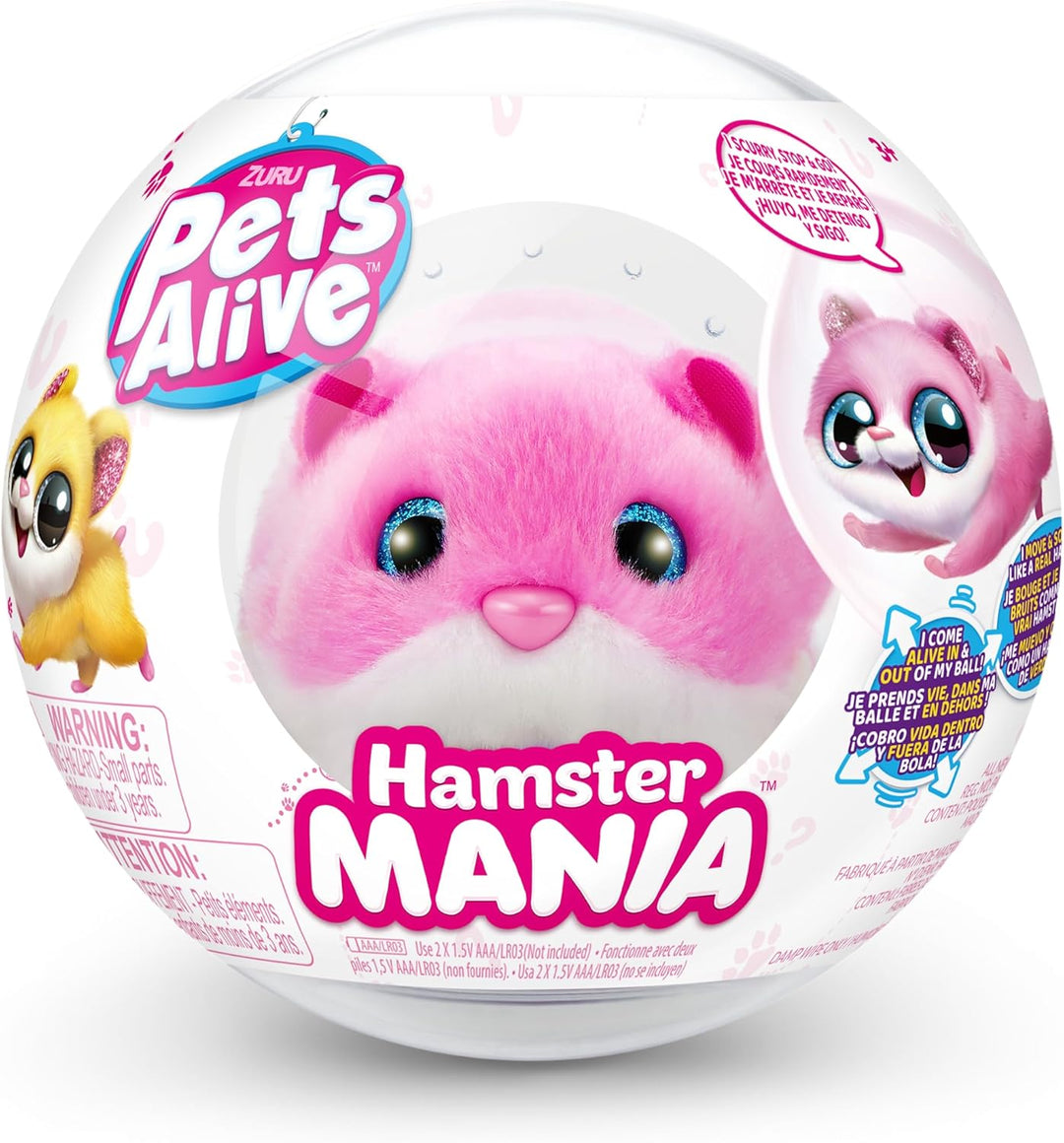 Hamster Mania by ZURU - Interactive Pink Hamster Toy with Real Sounds & Movements