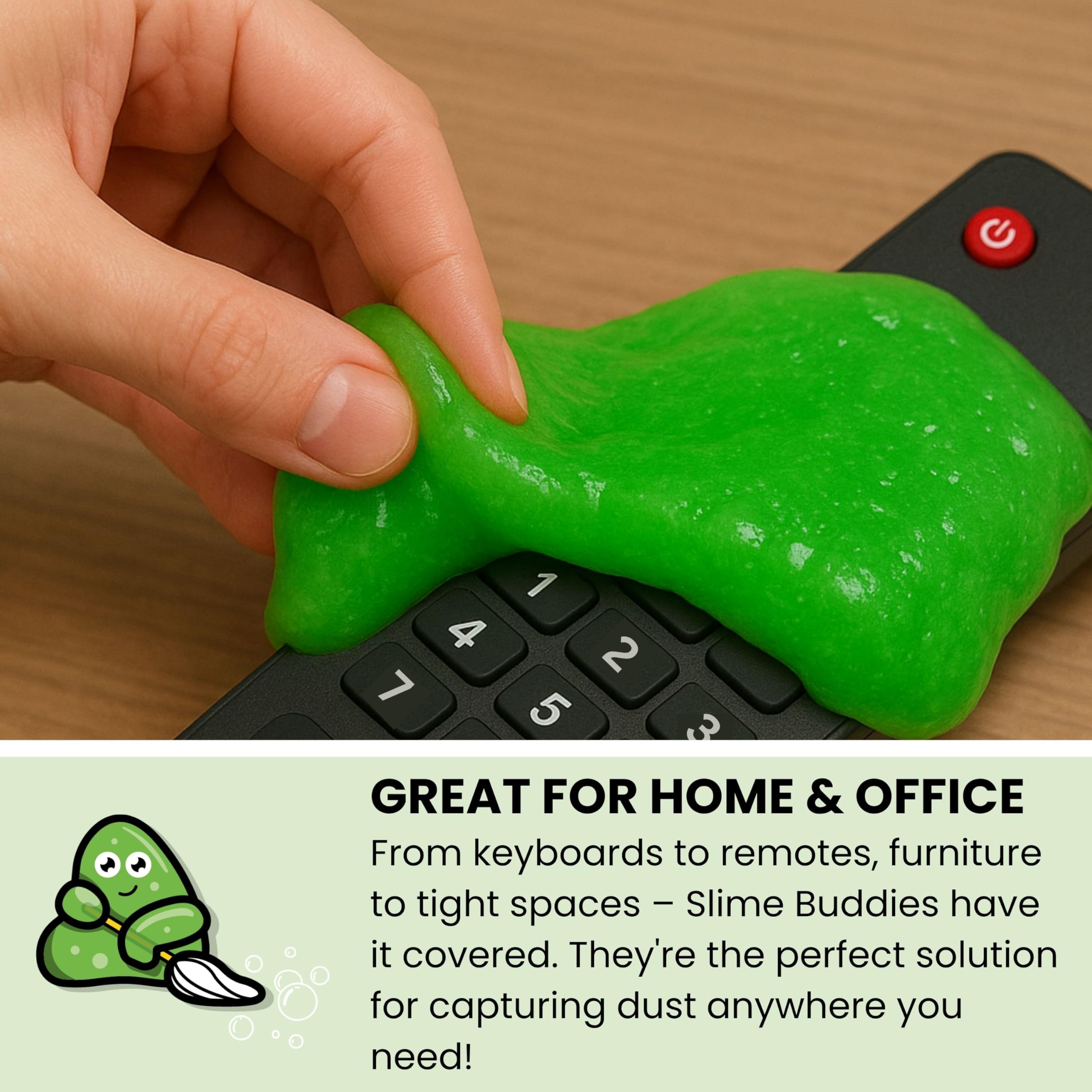Slime Buddies Cleaning Putty Gel - Apple Scented Dust & Crumb Remover for Vents & Keyboards | Pack of 1 5