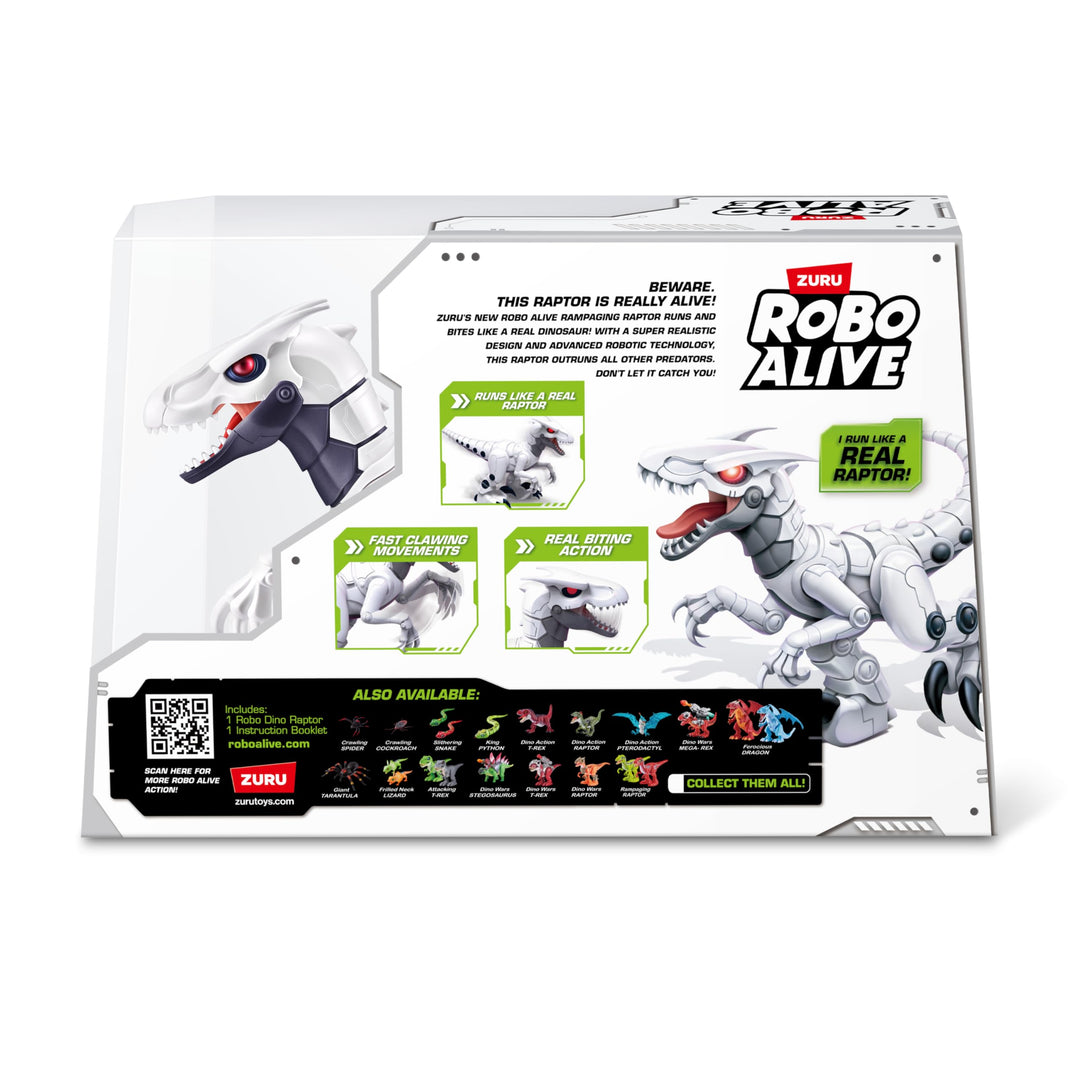 Robo Alive Dino Raptor Robotic Toy by ZURU - Electronic Dinosaur for Kids 3+