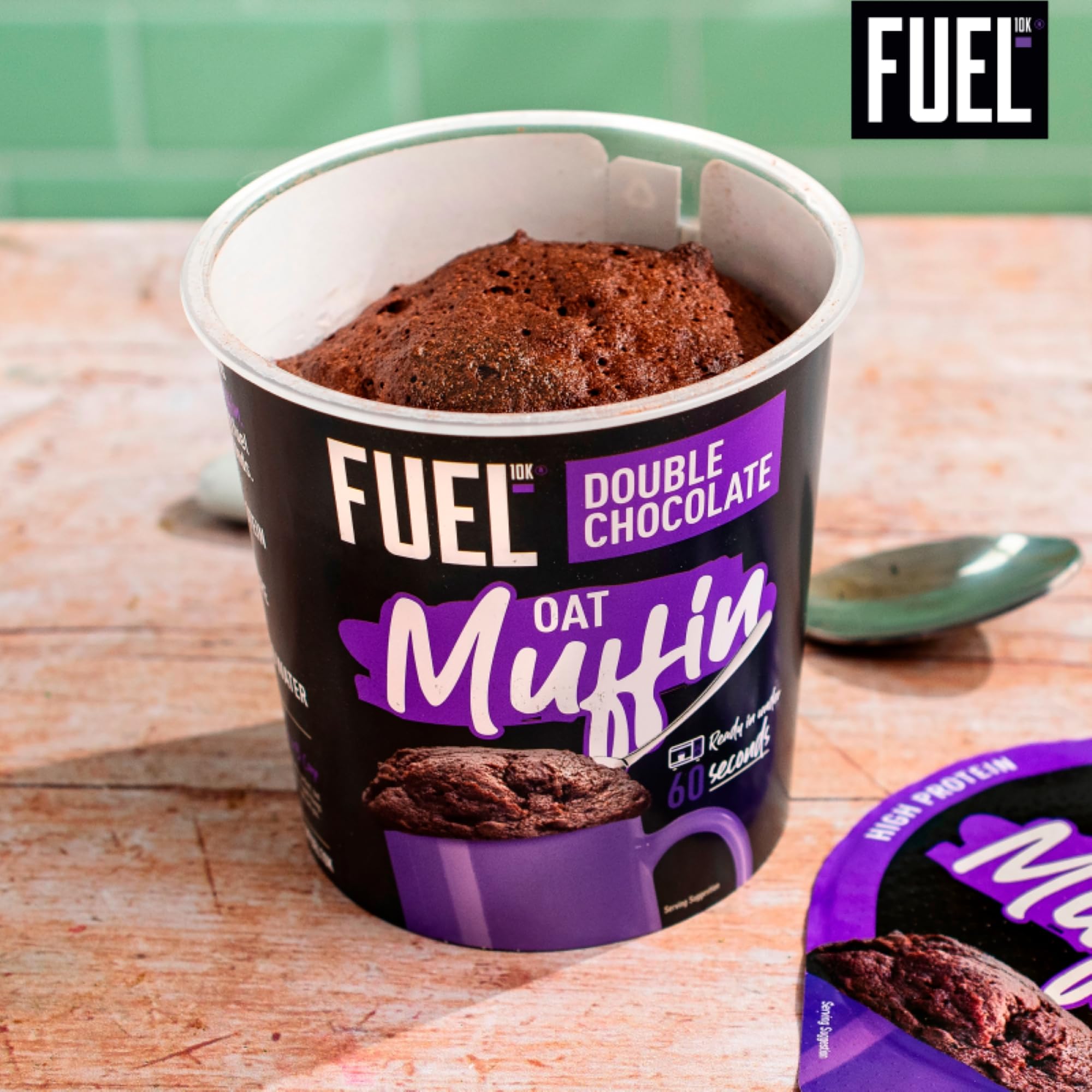 FUEL10K Chocolate Oat Muffin Protein Snack Pot - 10g Protein | Double Chocolate | Pack of 8 x 52g 4