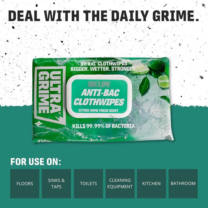UltraGrime - Multi-Purpose Anti-Bacterial Cleaning Wipes 80-Pack