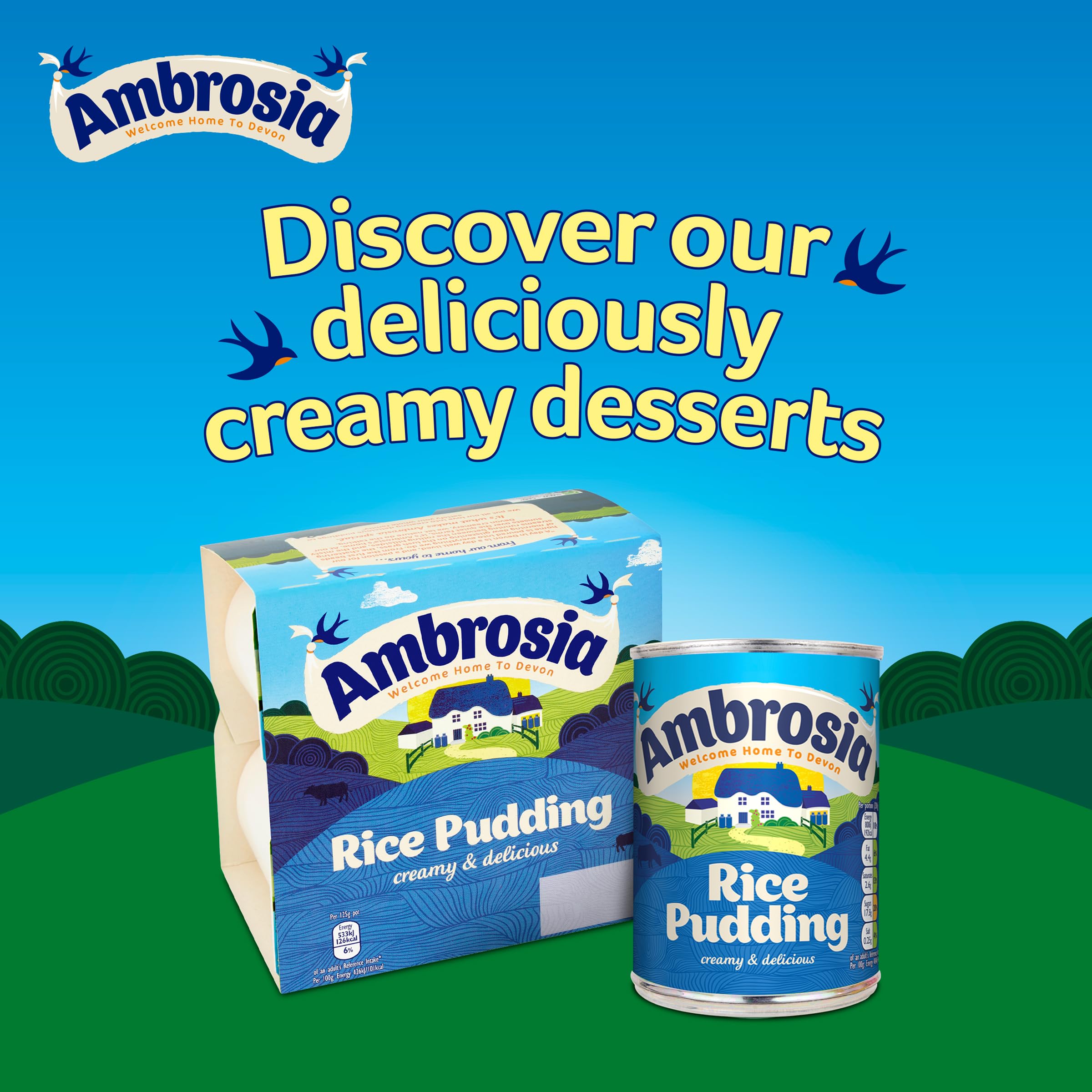 Ambrosia Devon Original Rice Pudding - Ready-to-Eat Creamy Dessert | 400g Can 4