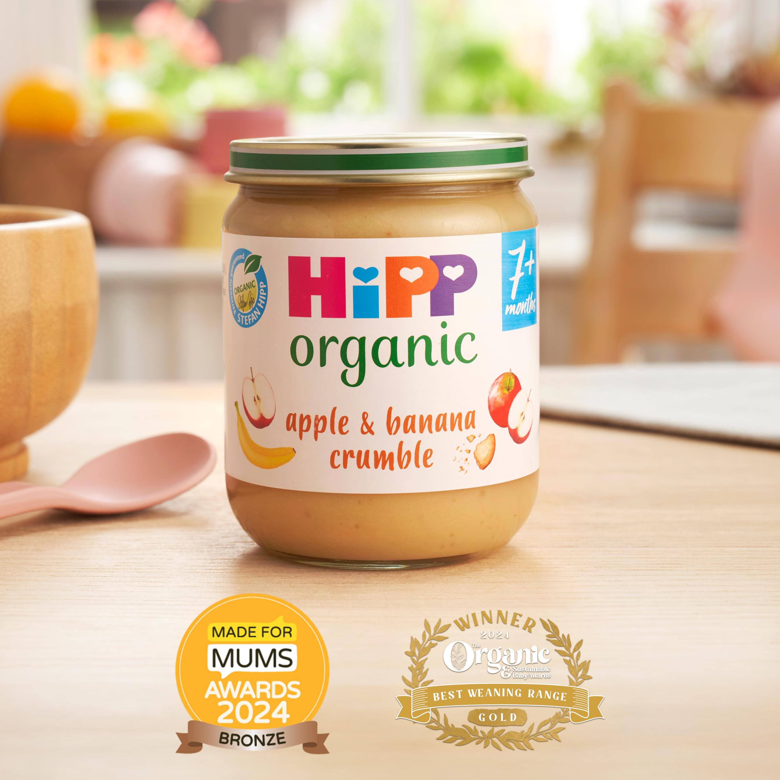 HiPP Organic Apple & Banana Crumble Baby Food Pots - 7+ Months, 6 x 160g Pack 2