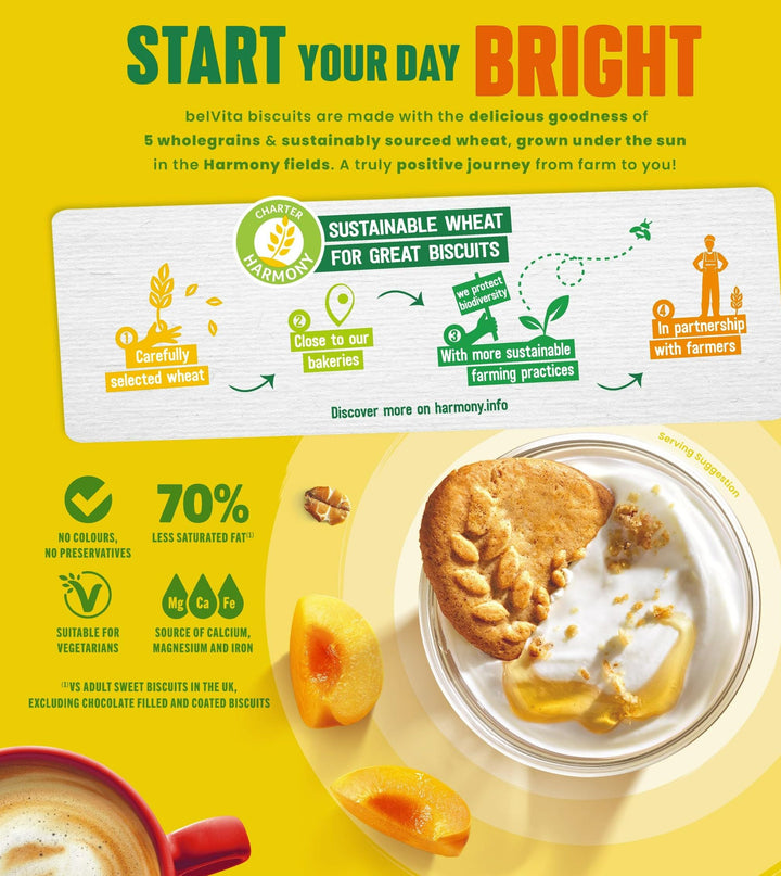 Belvita Breakfast Biscuits Milk & Cereals, a Source of Fibre, 12 x 45 g Bis