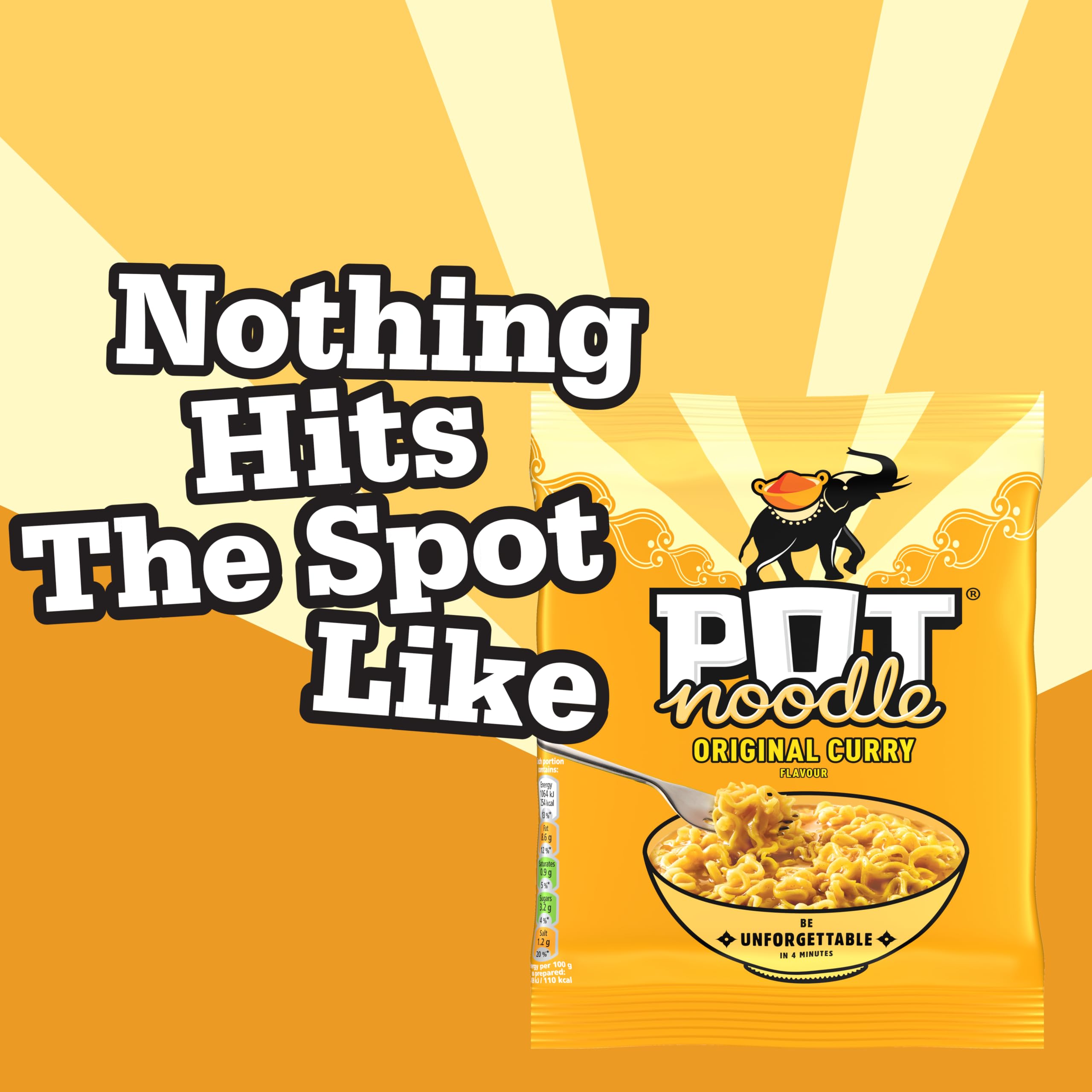 Pot Noodle Original Curry Instant Noodles Block - 2 Servings | Ready in 4 Minutes 6