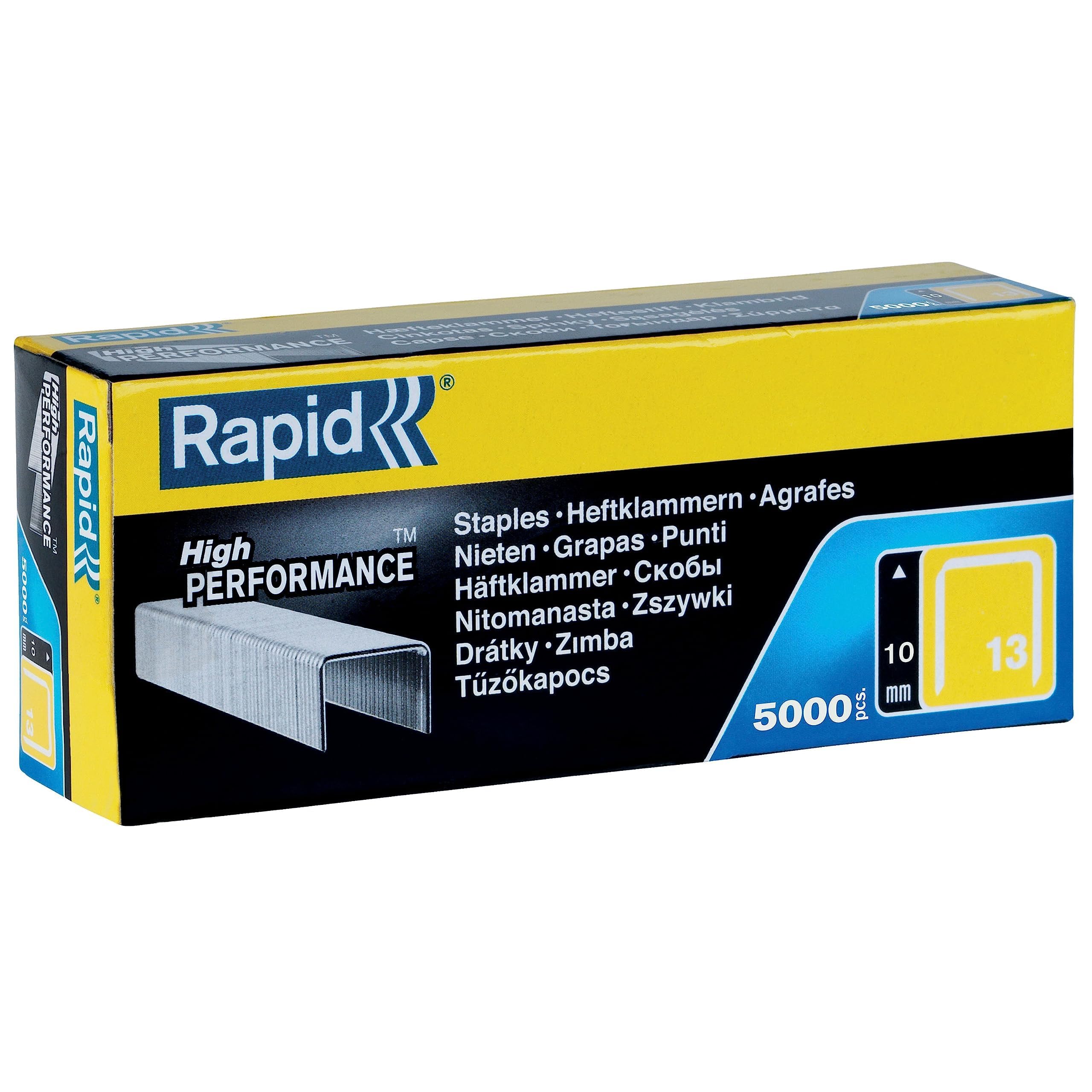 Rapid High-Performance Staples for Textiles, Finewire No. 13, Leg Length 6mm, Staple Gun Staples, Galvanised Steel, 5000 Pieces, Boxed (11830700)