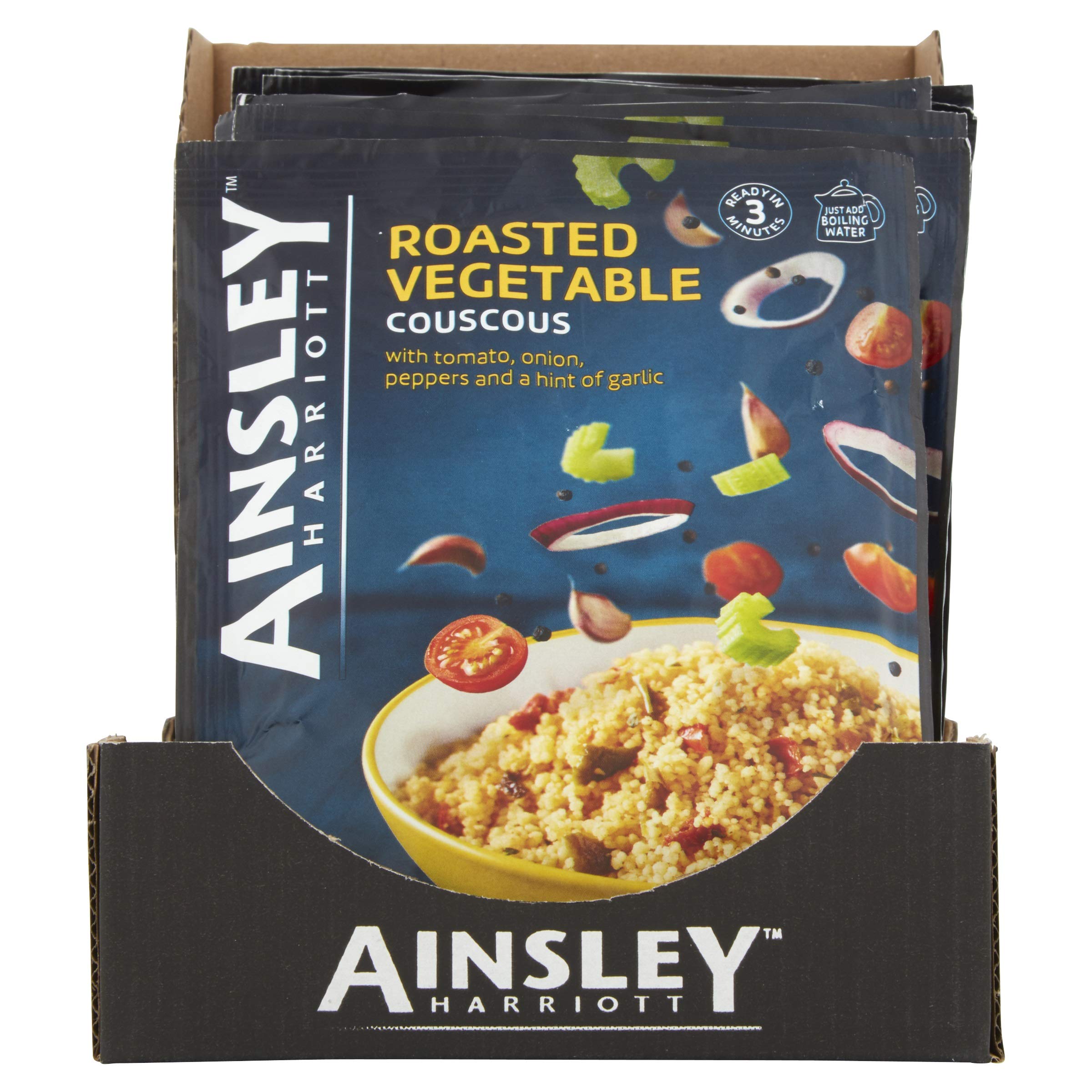 Ainsley Harriott Roasted Vegetable Couscous - Low Fat | 100g Single Serving | Pack of 12