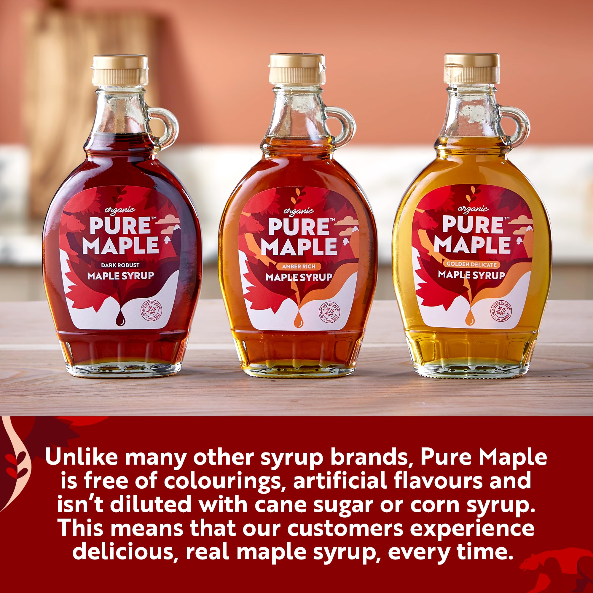 Pure Maple - 100% Canadian Maple Syrup Grade A Organic Amber Rich Taste 6