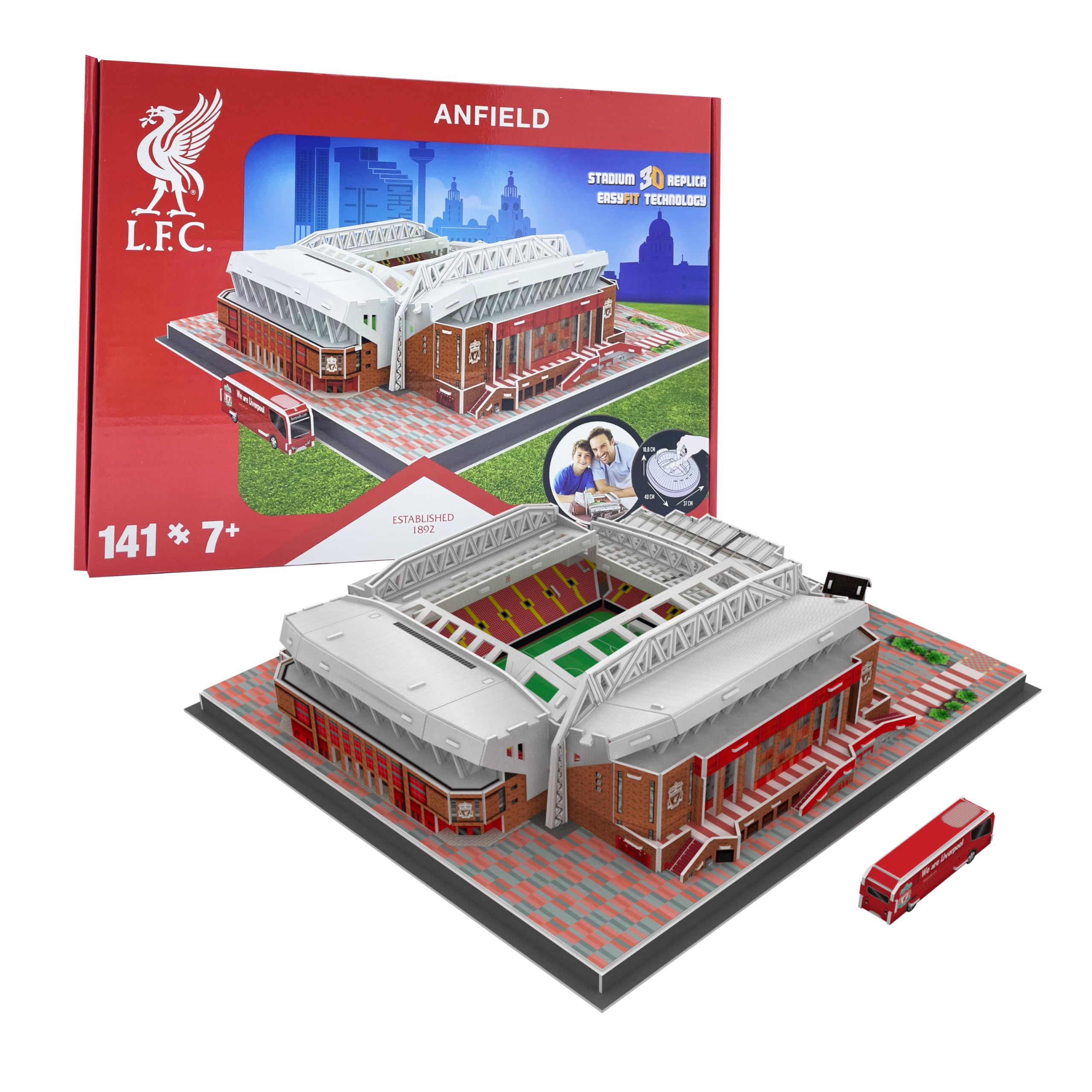 University Games Liverpool FC Anfield Stadium 3D Puzzle - 141 Pieces | Ages 7+