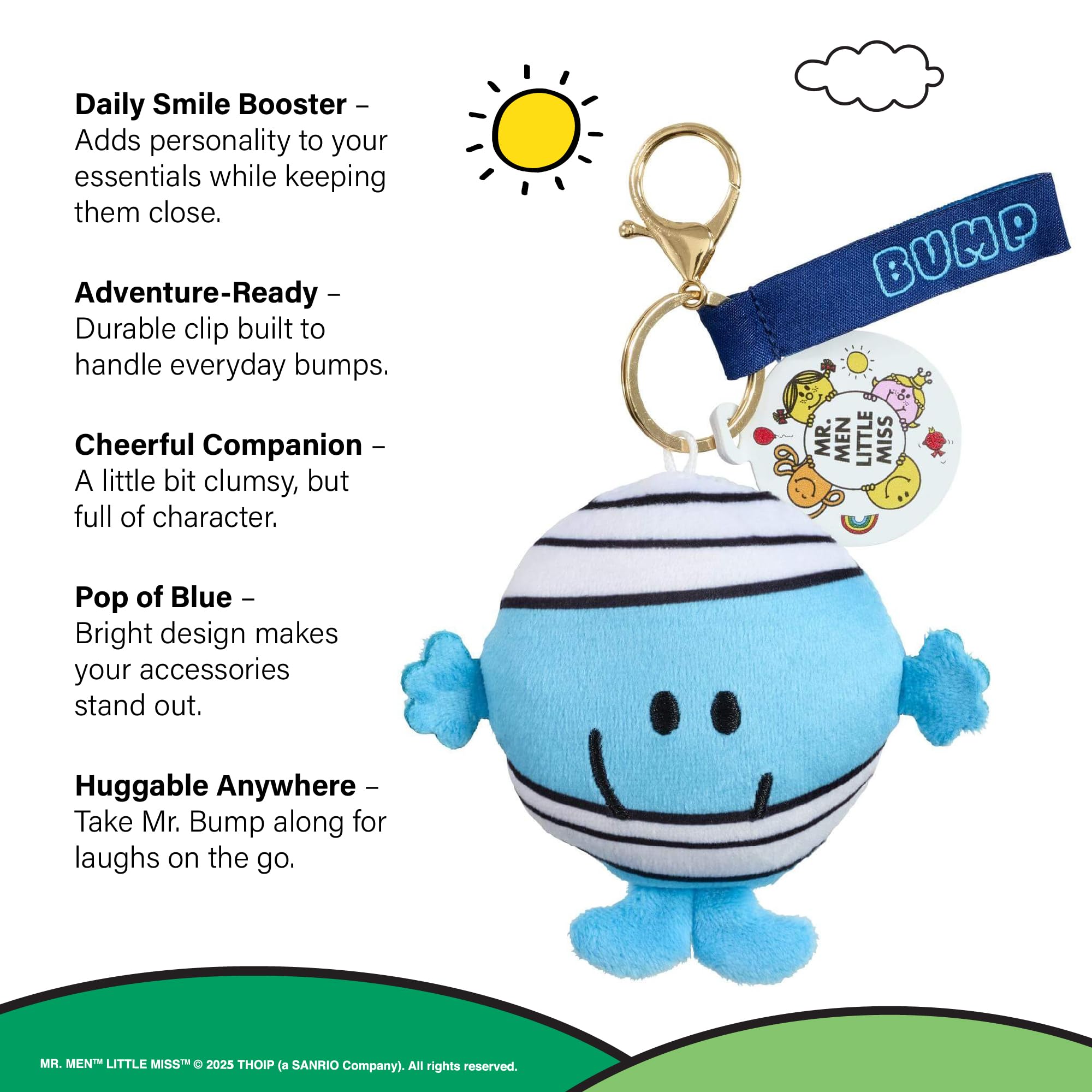 Rainbow Designs Mr Bump Plush Keyring - Soft Polyester | Gold-Tone Attachment | 110x35x160mm 4