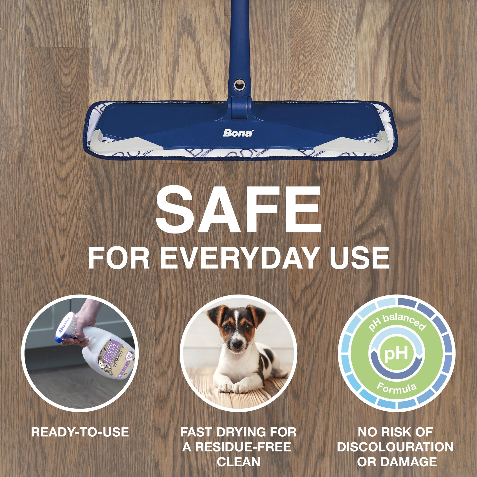 Bona Pet Wood Floor Deep Cleaner - Pet Stain & Odour Neutralizer | Residue Free | 1 Litre