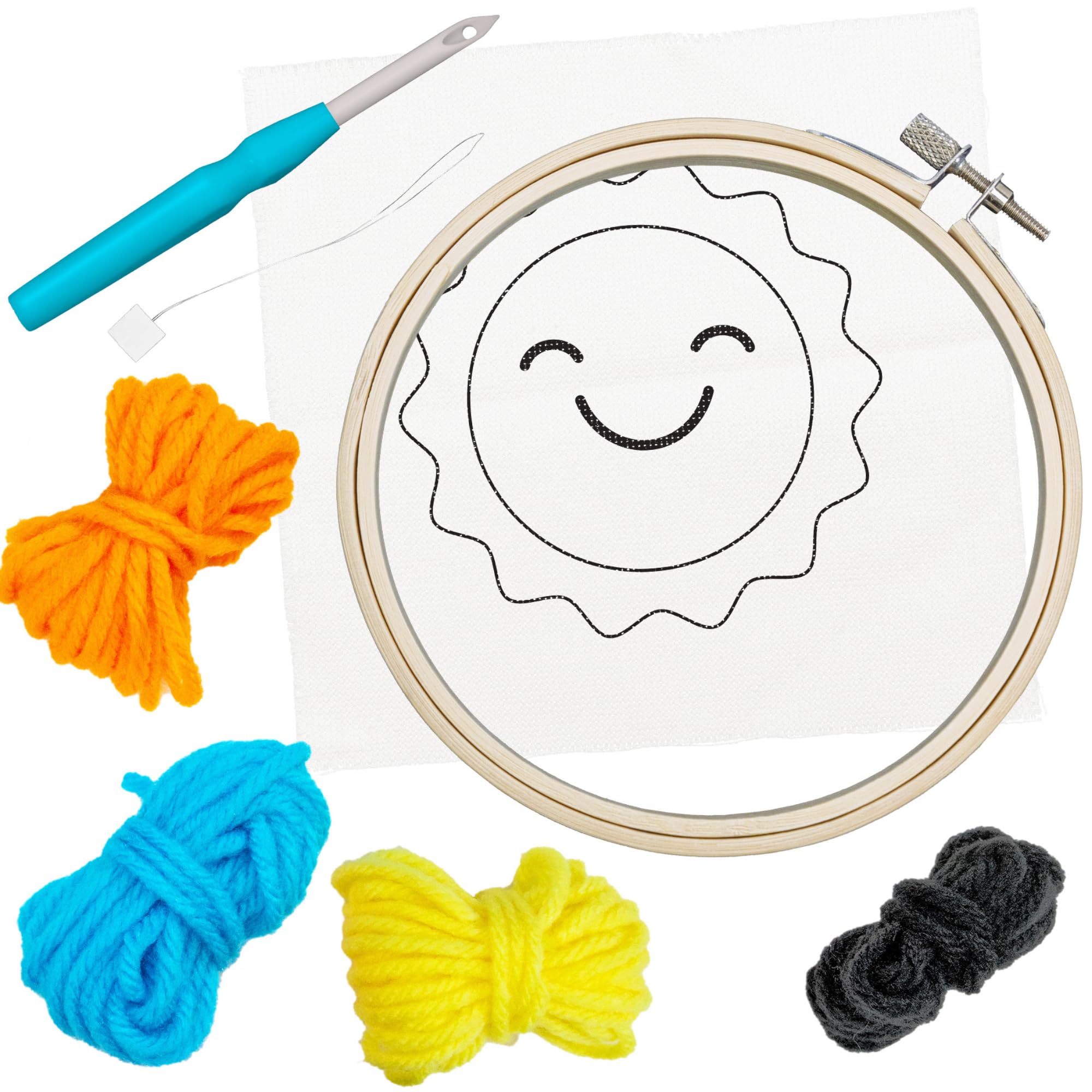 Galt Punch Needle Kit - Kids Craft Kit for Beginners | Ages 8+ | Includes 4 Wool Colors 2