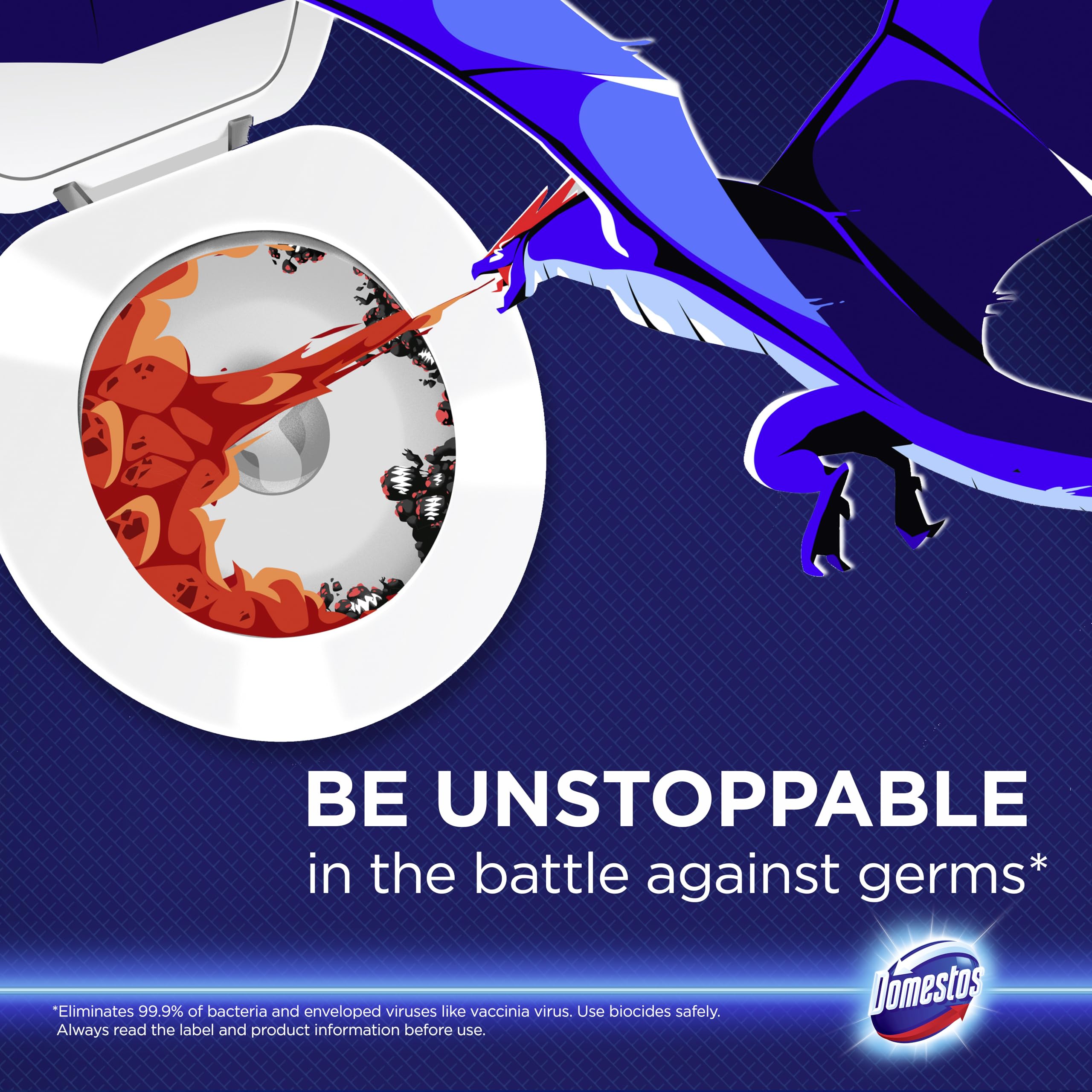 Domestos - Power Foam Arctic Fresh Toilet & Bathroom Cleaner Spray 9