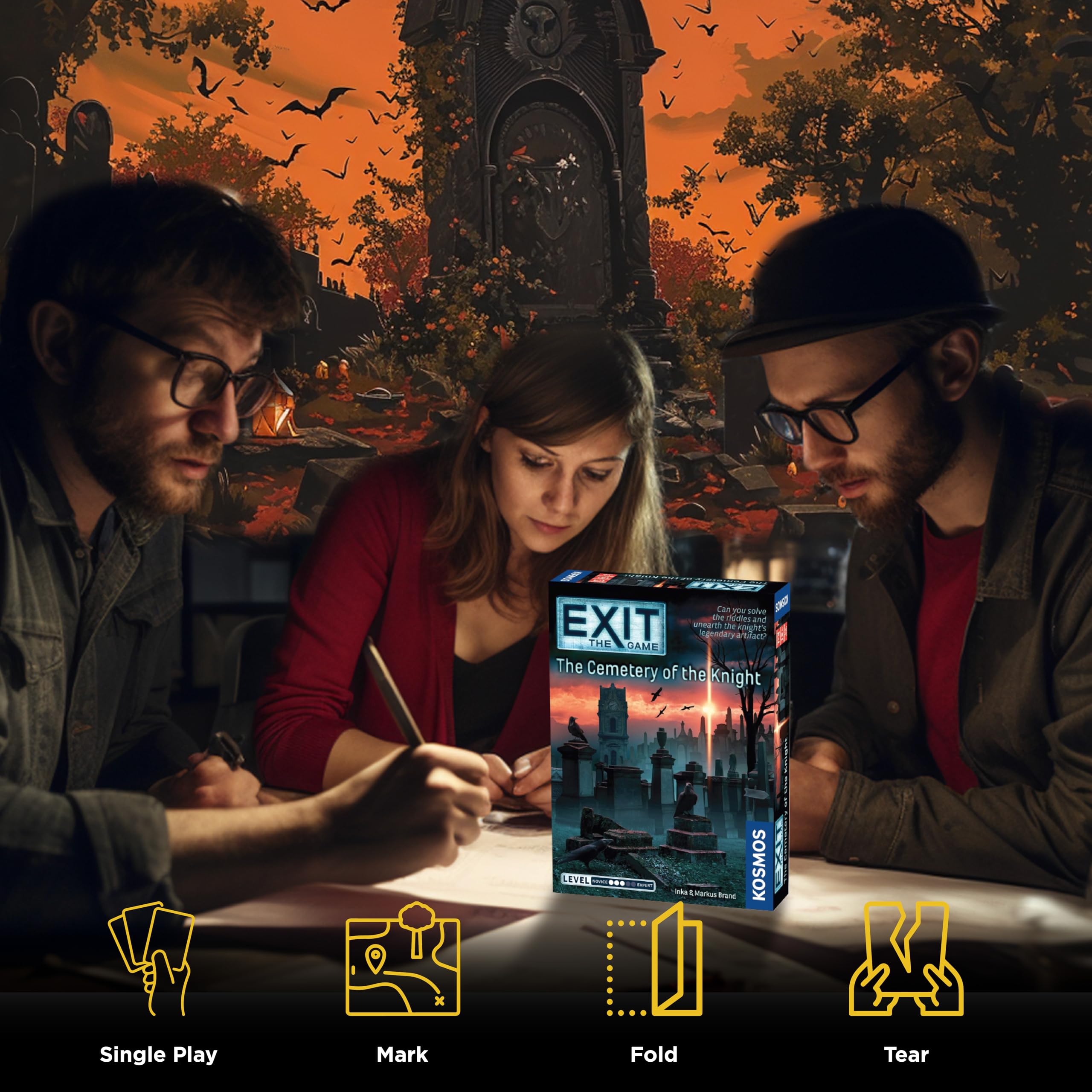 Thames & Kosmos EXIT: The Cemetery Of The Knight Escape Room Game | 1-4 Players | Ages 12+ | 120 Minutes 4
