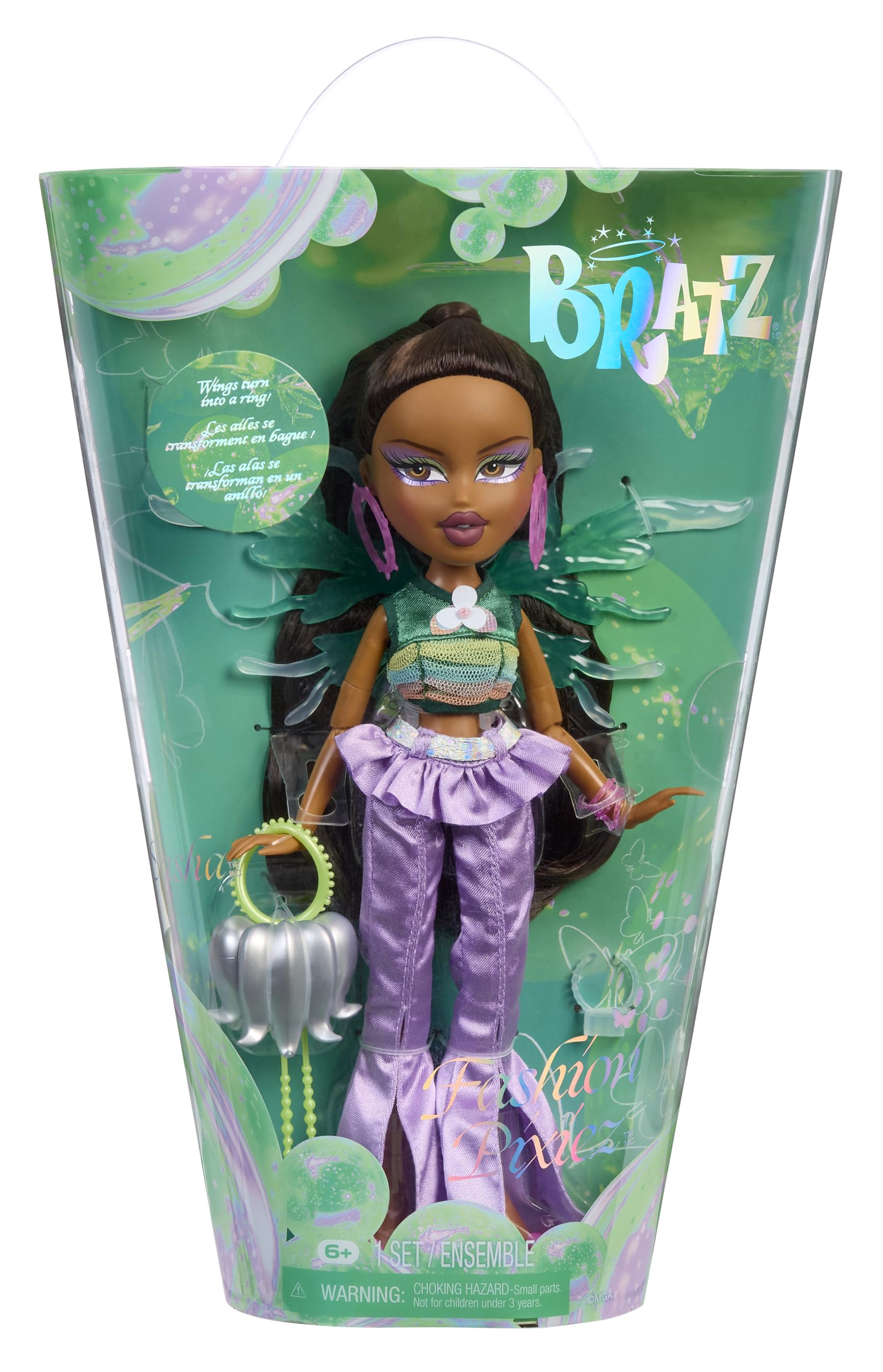 Bratz Fashion Pixiez Sasha - Collectible Doll with Transformable Wings, Fashion Outfit & Accessories, 11.5 inch 1