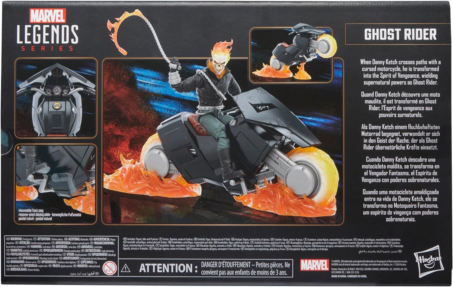 Hasbro Marvel Legends Series Ghost Rider - Danny Ketch Action Figure with Hell Cycle Motorcycle (F1234) 4