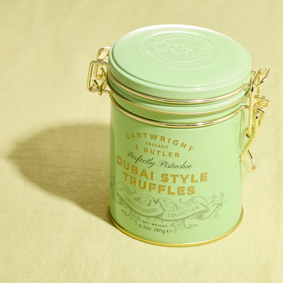 Cartwright & Butler Pistachio Dubai Style Chocolate Truffles - Limited Edition Gourmet Gift Tin