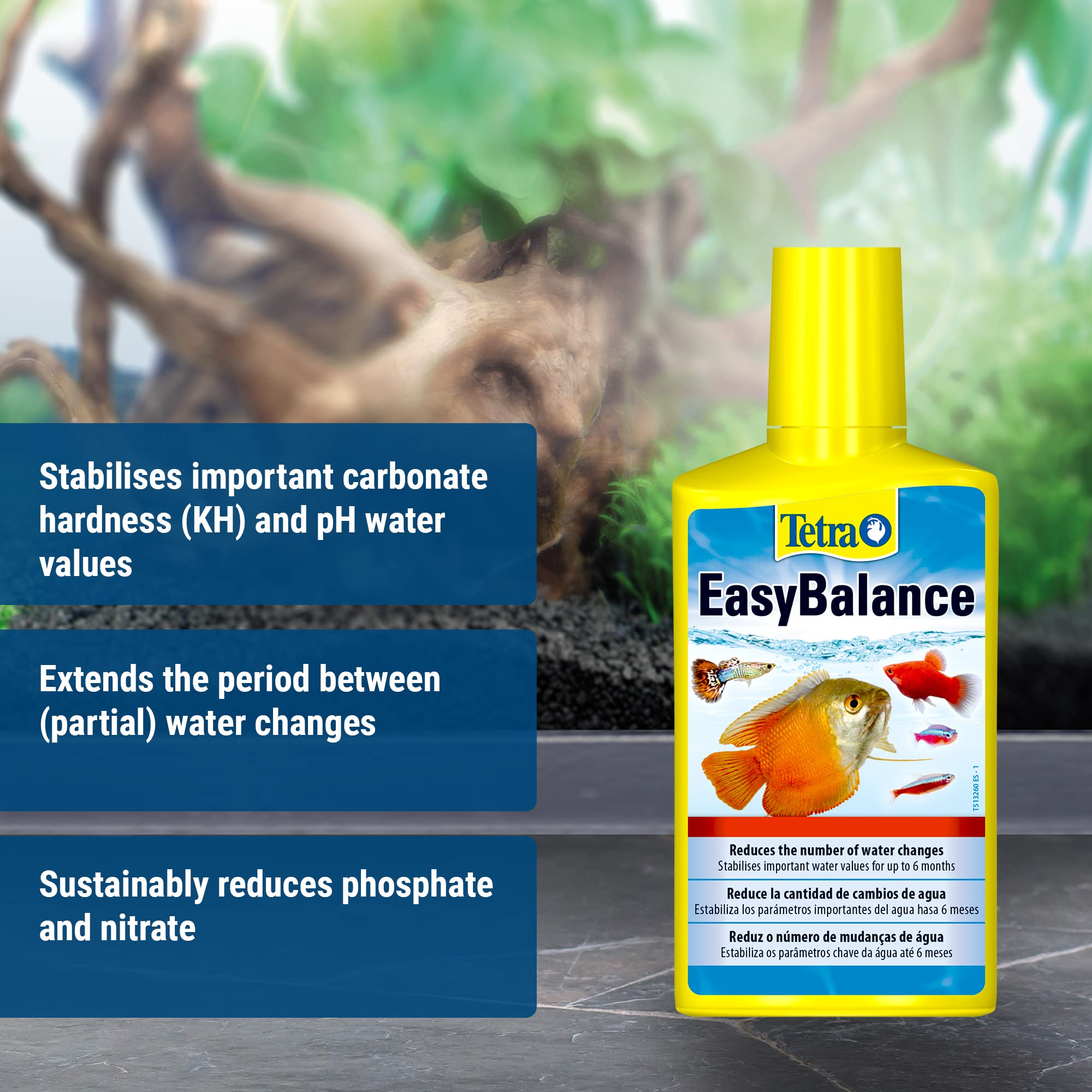 Tetra EasyBalance Liquid Water Treatment - Stabilizes pH/KH | Reduces Phosphate/Nitrate | 100ml