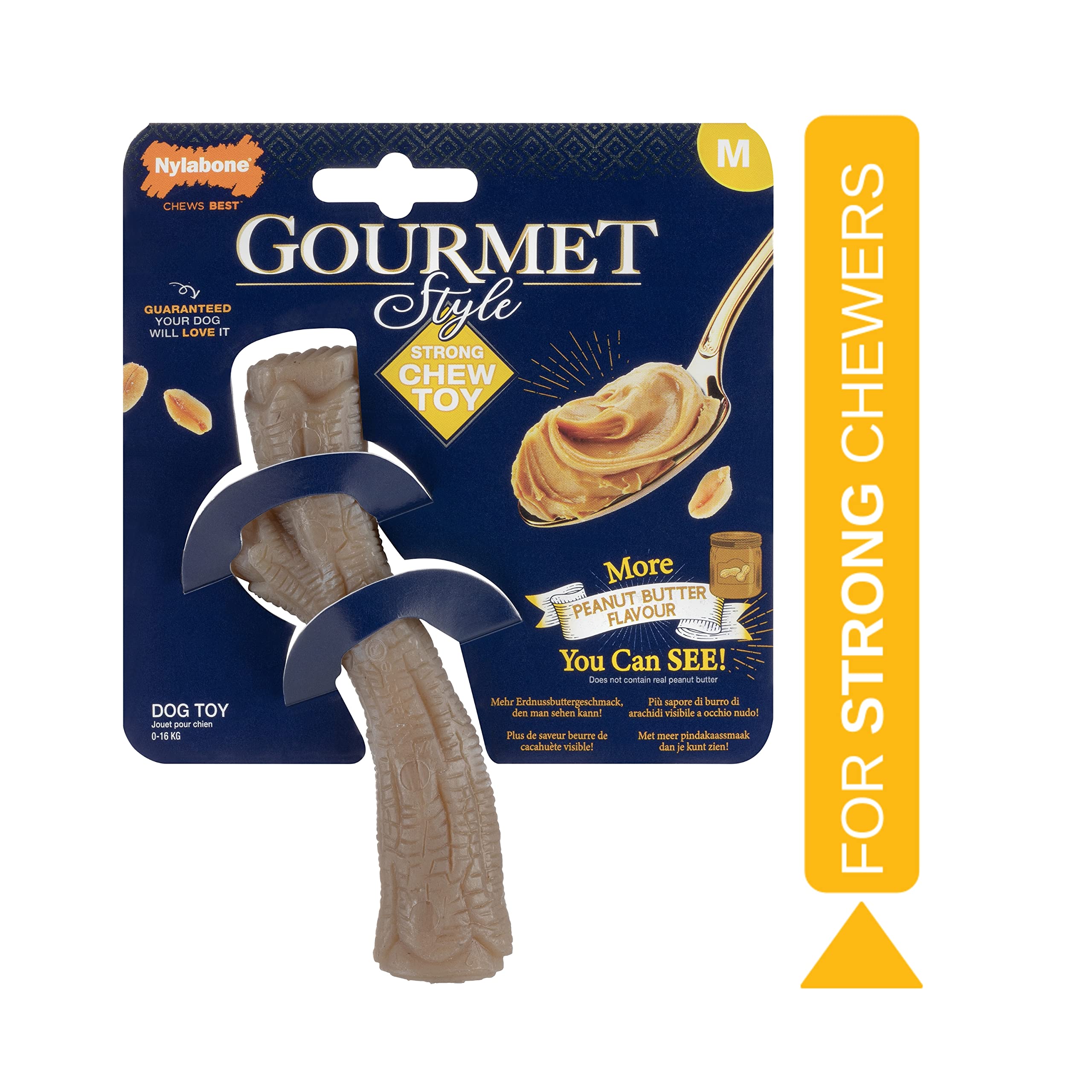 Nylabone Maximum Strength Gourmet Stick Chew Toy - Peanut Butter Flavor | Durable Nylon | Medium Dogs 2