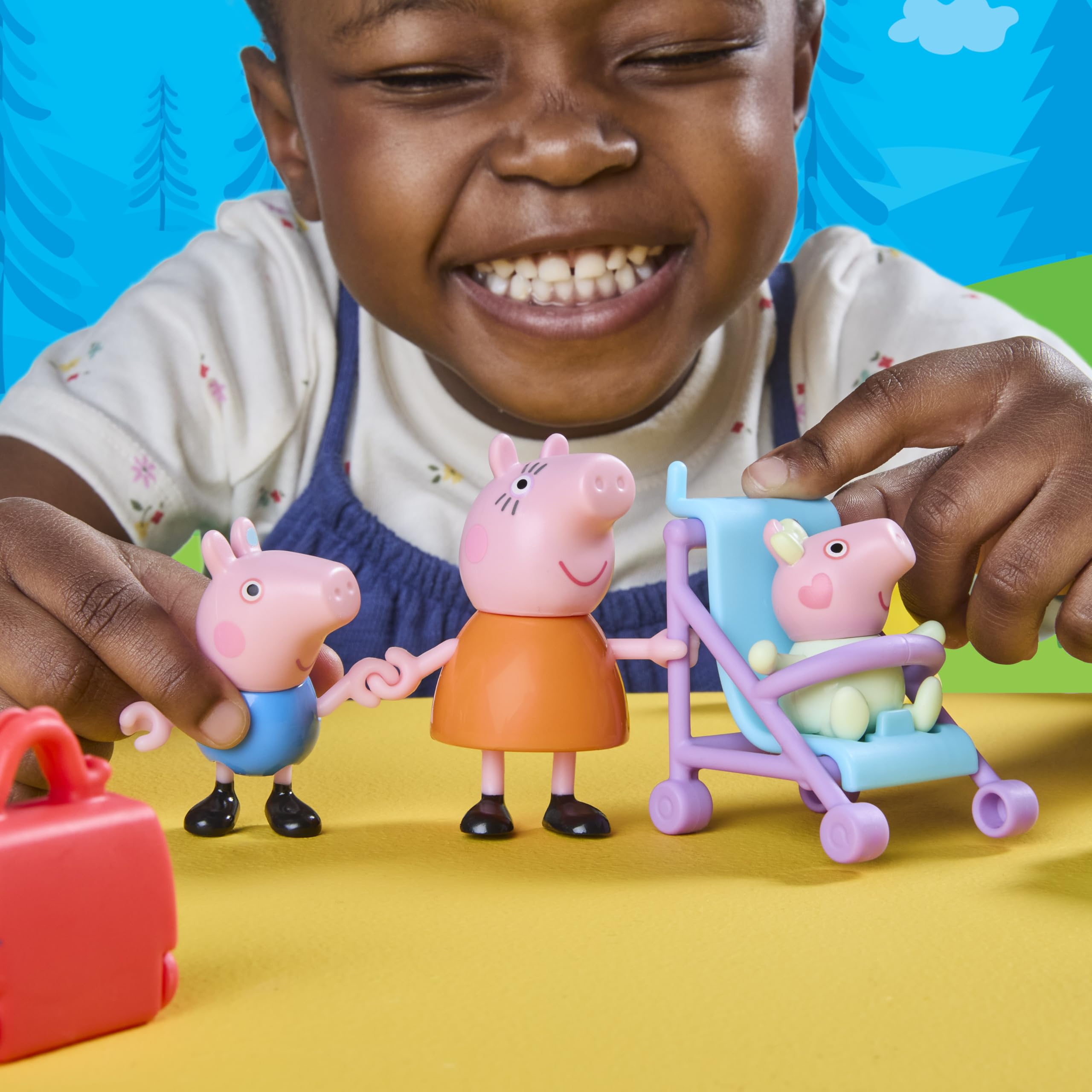 Peppa Pig Peppa's Travels: Big Family Adventure Figure Set - 5 Figures, Ages 3+ 5