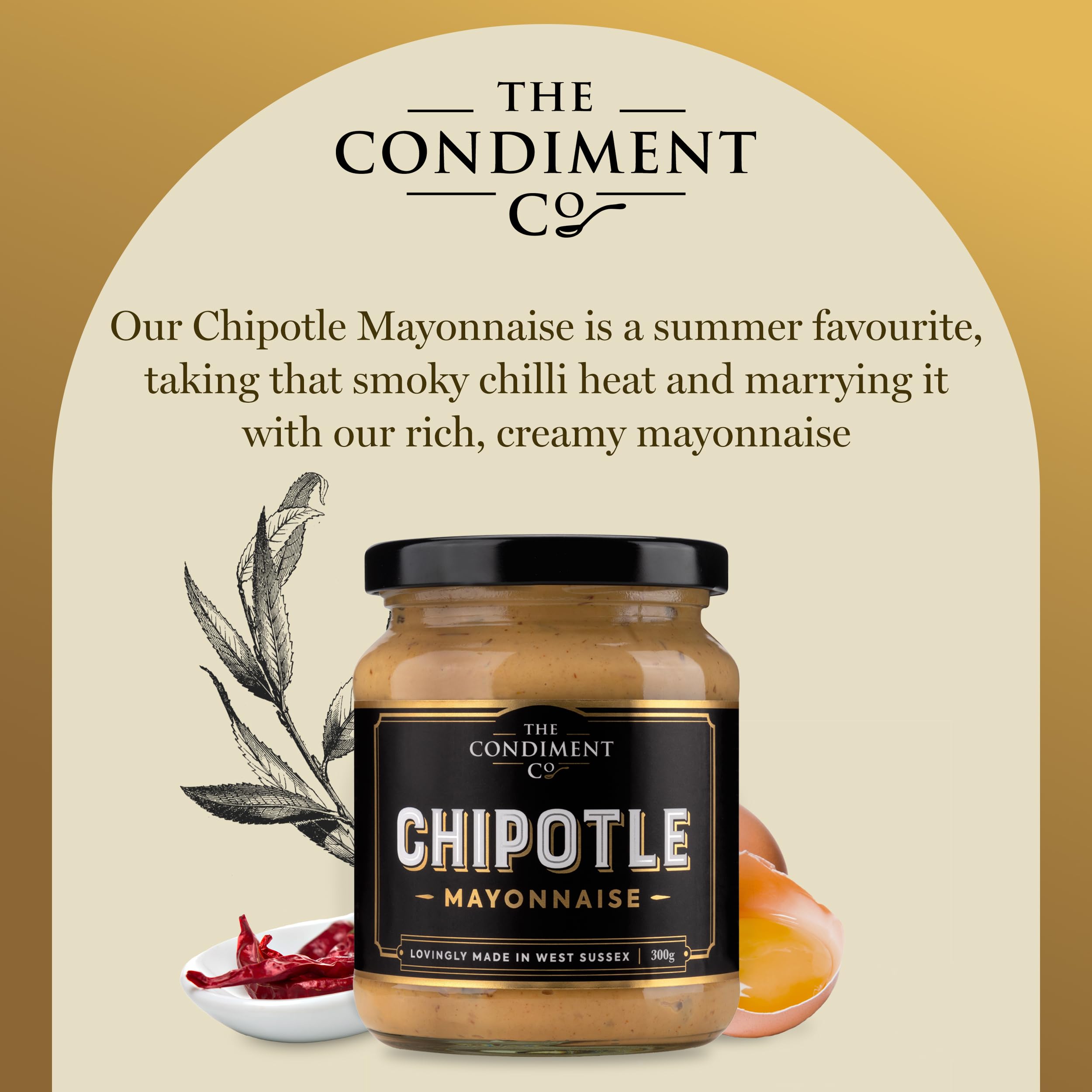 The Condiment Company Chipotle Mayonnaise 300g - Spicy Smoky Mayo with Adobo 3