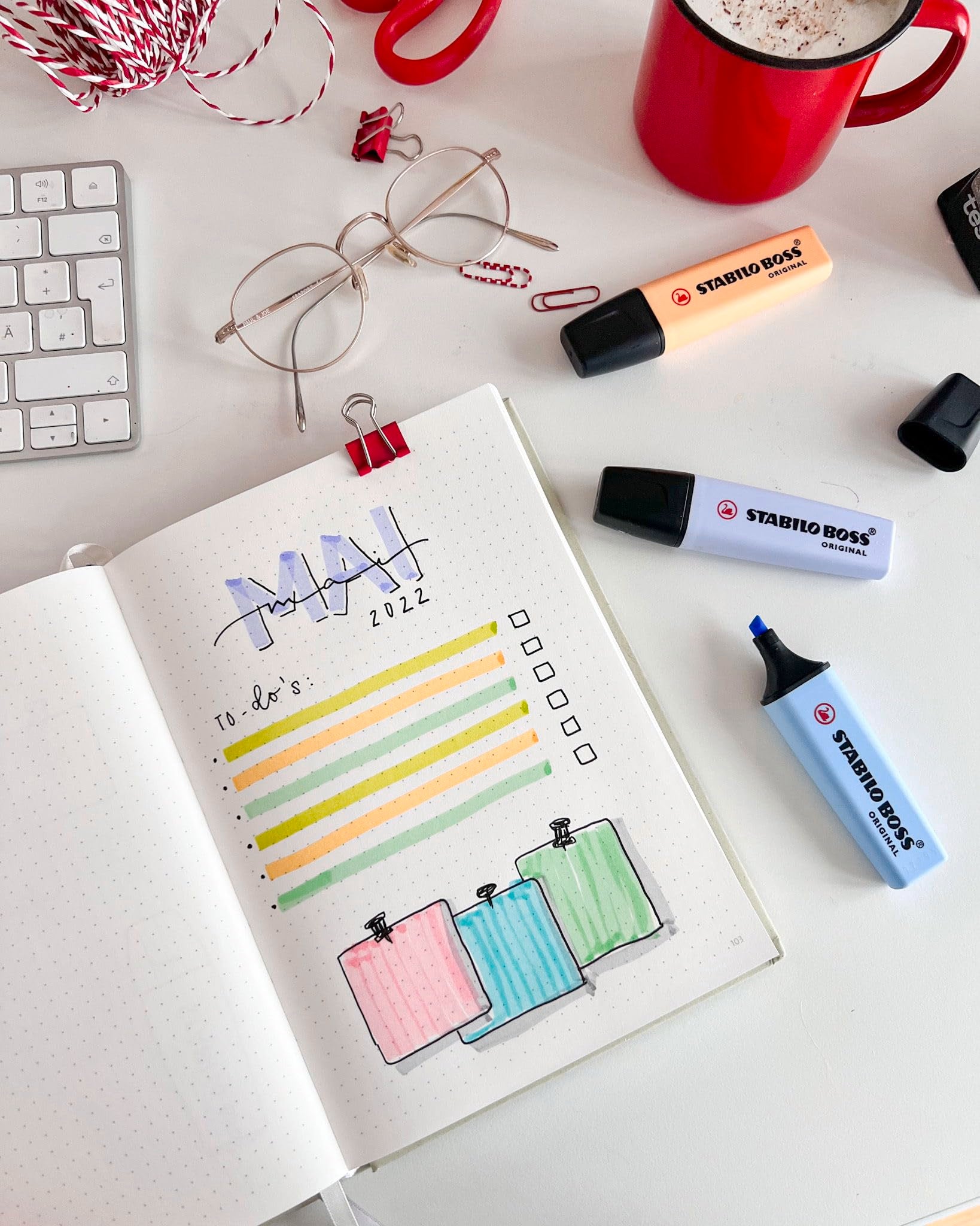STABILO BOSS ORIGINAL Highlighter - Pastel Wallet of 8 Assorted Colours | Chisel Tip | 4 Hr Dry-Out Protection 9