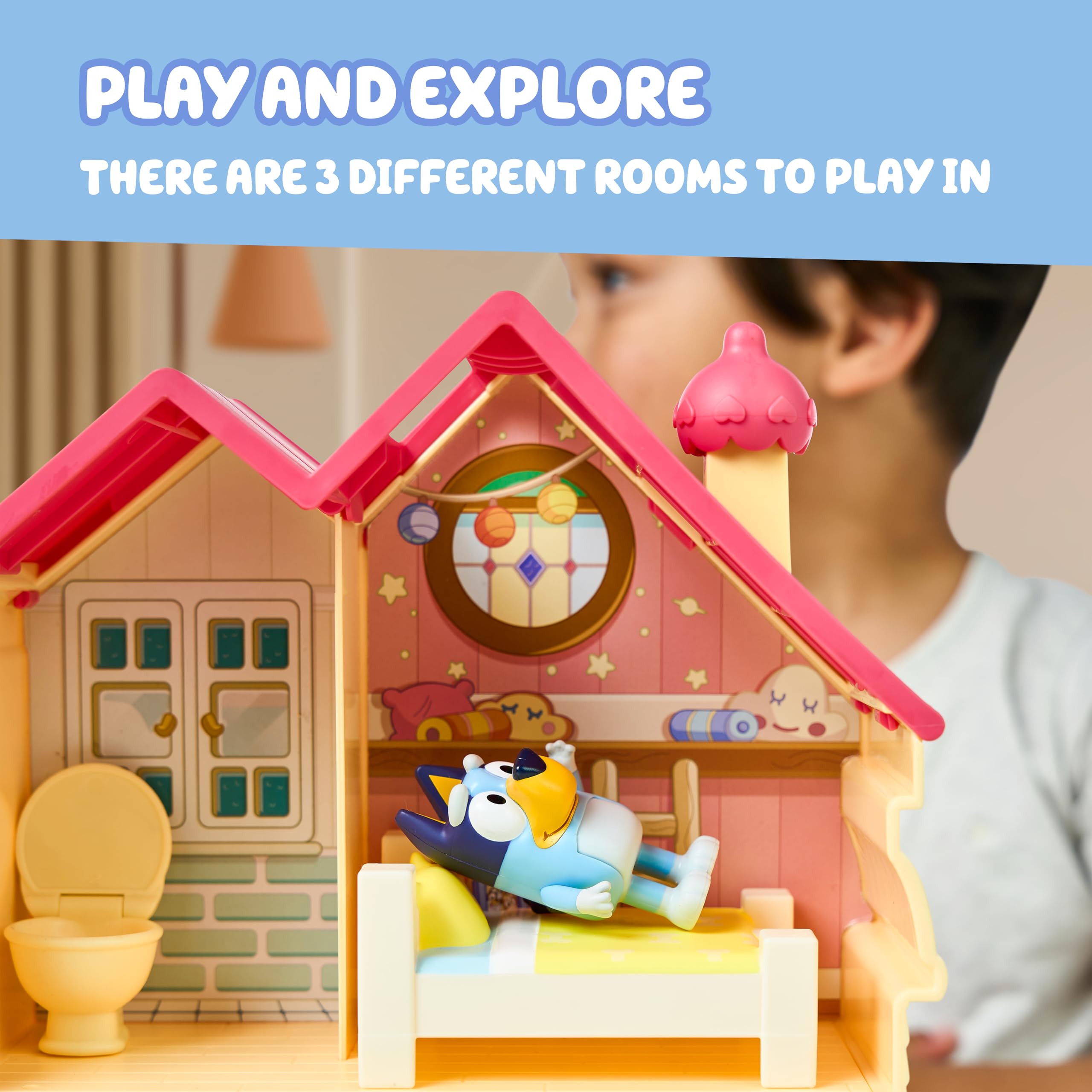 Bluey Mini Home Playset - Compact House with Carry Handle | Includes 2.5' Bluey Figure & 5 Accessories 4