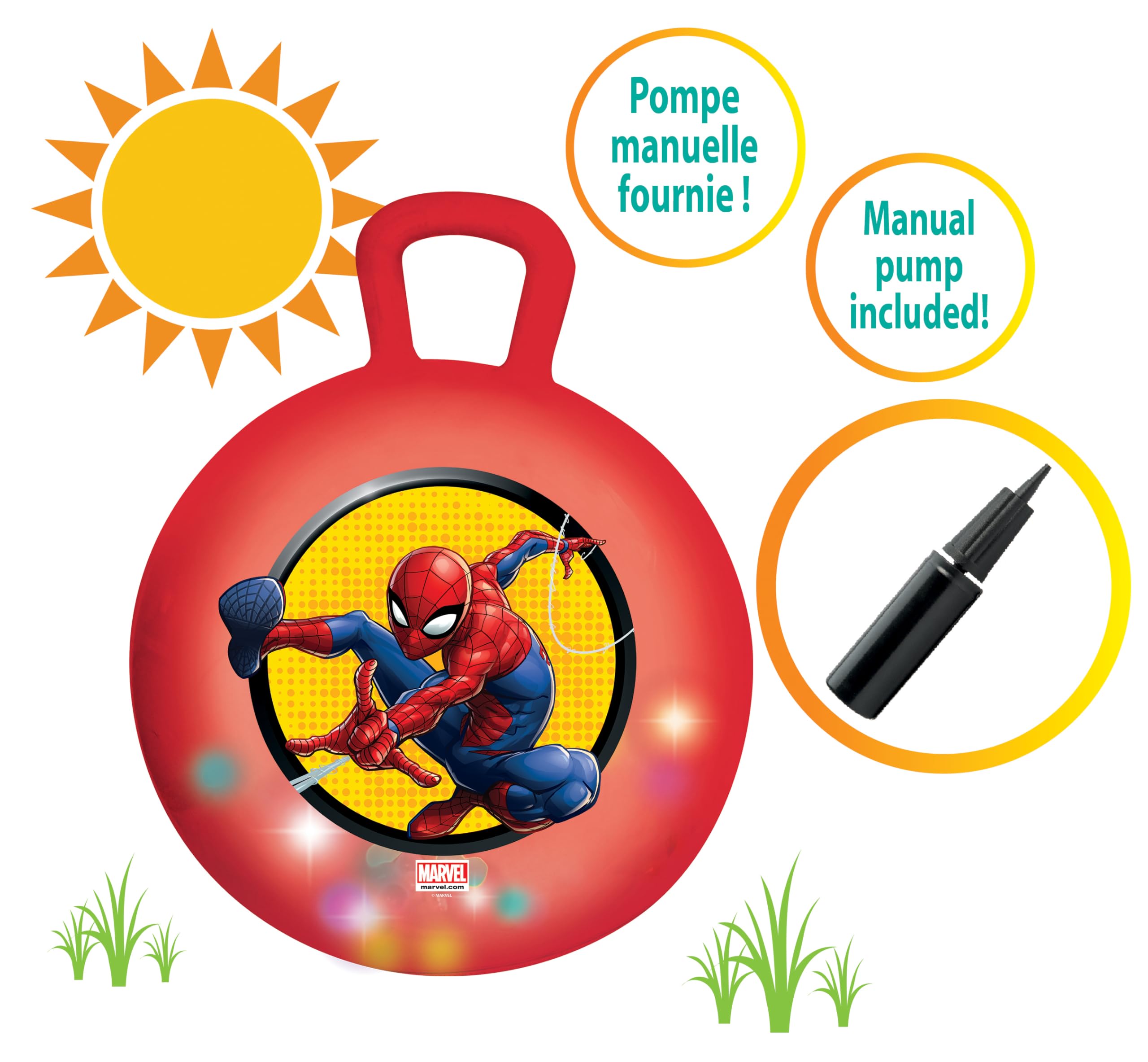LEXIBOOK Spider-Man Electronic Inflatable Hopper Ball 45cm BG040SP 2