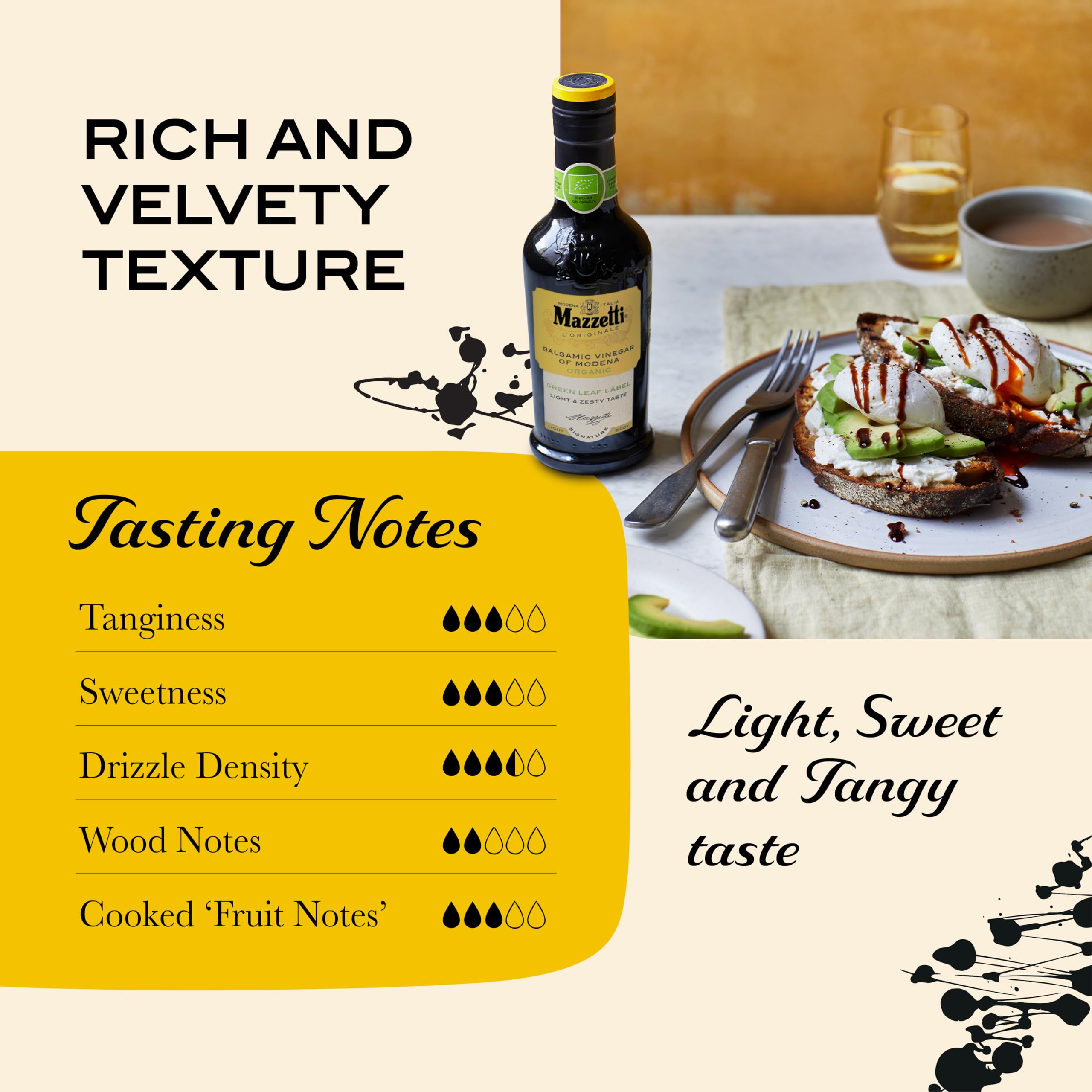 Mazzetti Organic Balsamic Vinegar - 250ml Bottle | Ideal for Salads 4