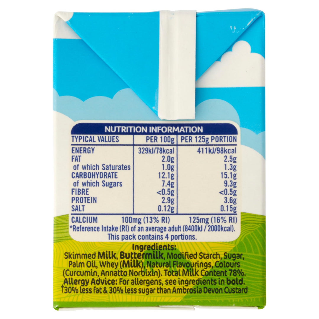 Ambrosia Light Devon Custard 500g - 30% Less Fat & Sugar, Ready-to-Eat Creamy Dessert