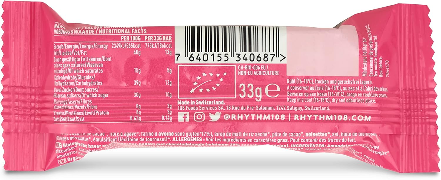 Rhythm 108 - Sweet 'n' Salty Almond Swiss Chocolate Bar (33g, Pack of 15) 6