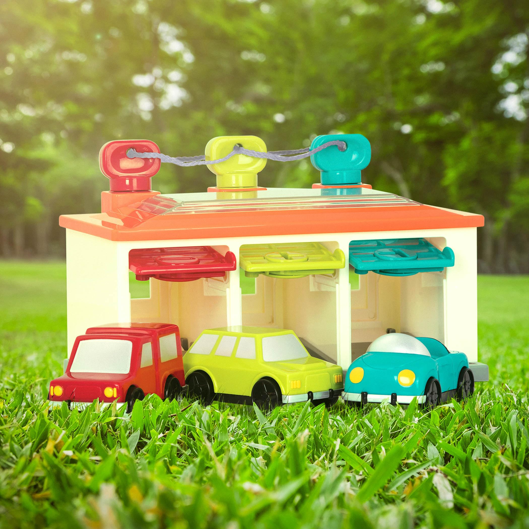 Battat 3 Car Garage Shape Sorter Toy - Educational Playset for Toddlers 12 Months & Up 13