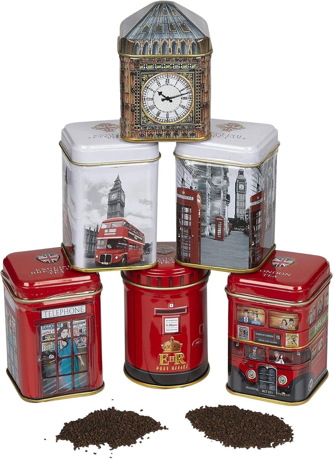 New English Teas London Sights Mini Tea Tin Gift Set - 6 Selection Loose-Leaf Black Tea Collection 3