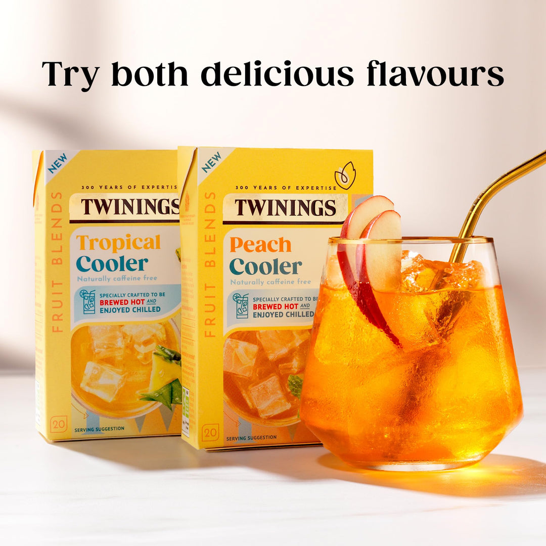 Twinings Peach Cooler Fruit Infusion Tea Bags - 20 Tea Bags, Naturally Caffeine Free, Sugar Free