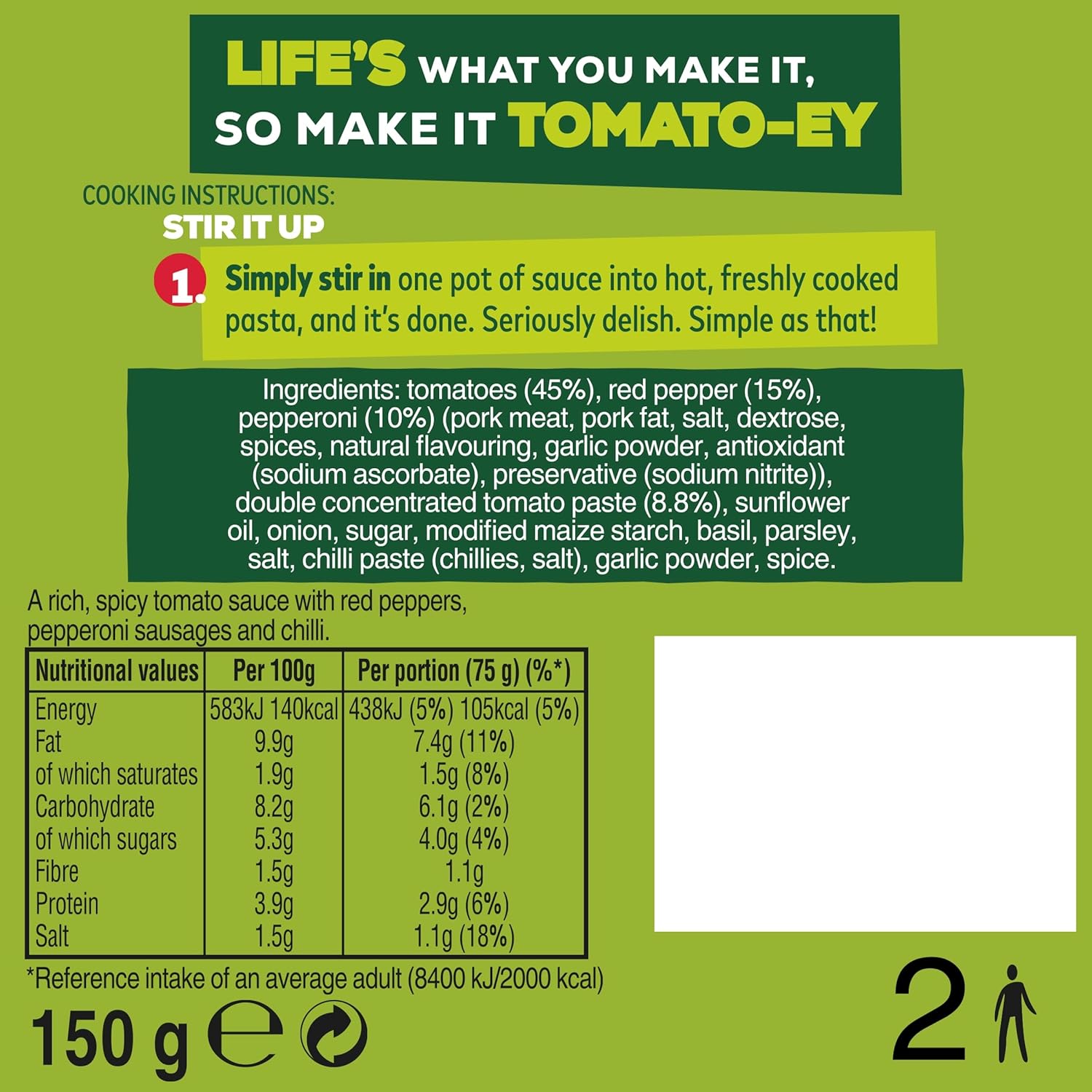 Dolmio Stir In Pepperoni and Tomato Pasta Sauce, 7 x 150g Pots 4