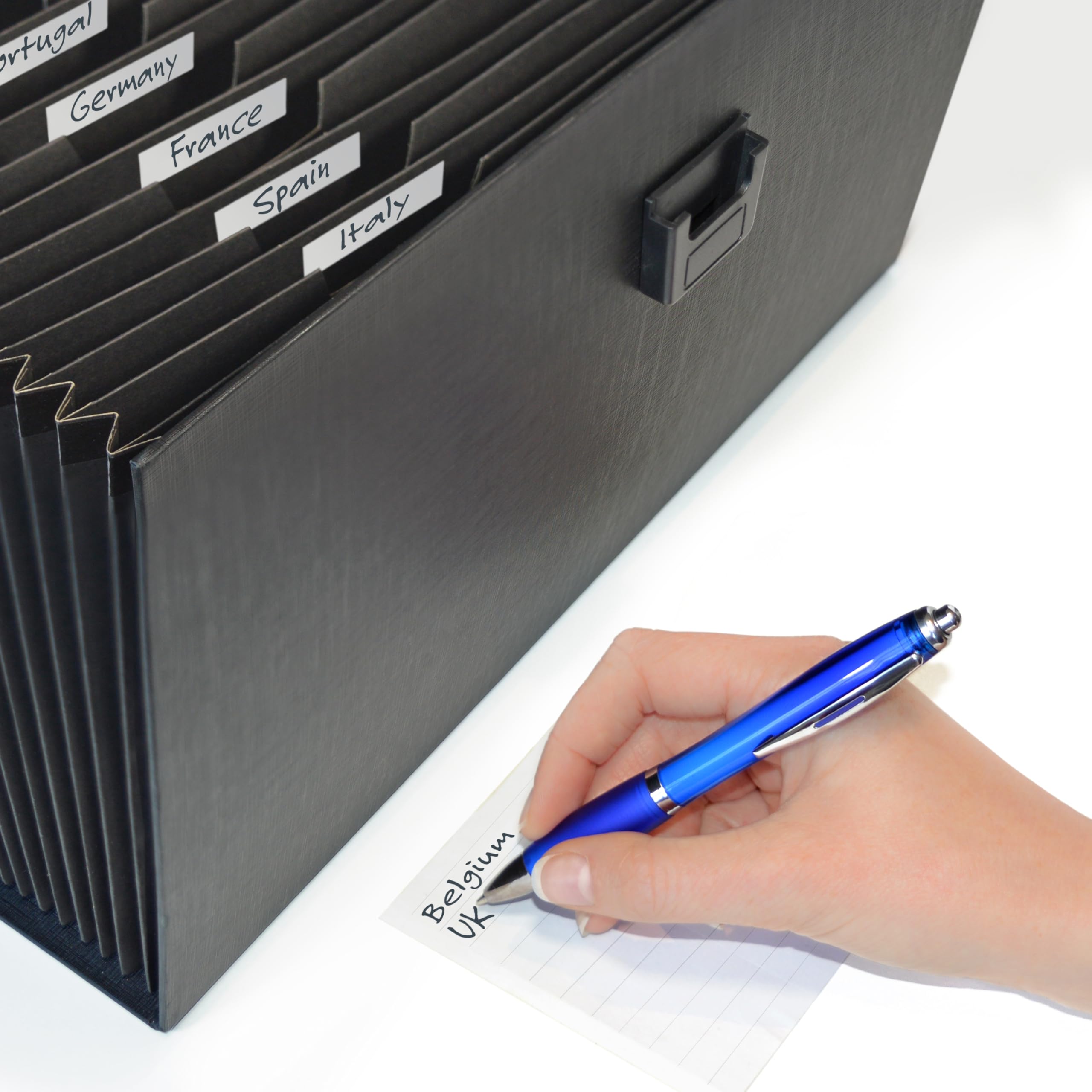 RAPESCO 1554 Expanding Box File Document Organiser - 19 Pocket A4+ | Hot Pink | 100% Recycled Manilla 3