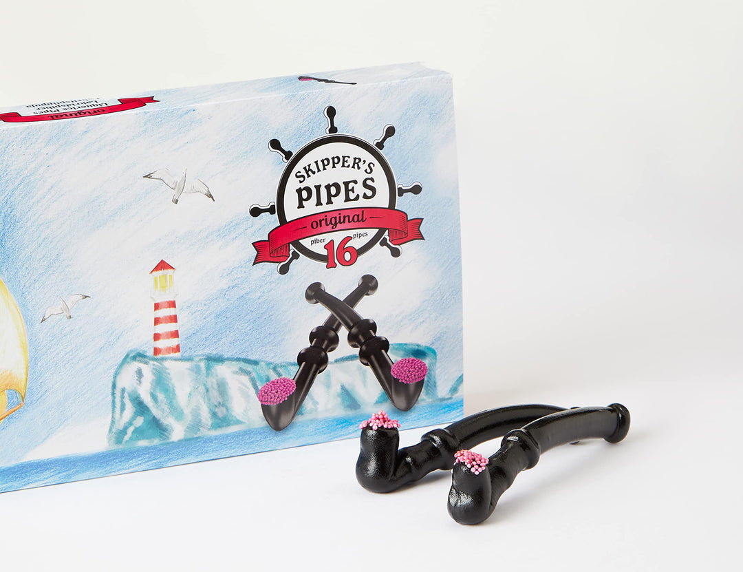 Malaco Skippers Liquorice Pipes - 16 Pack in Gift Box